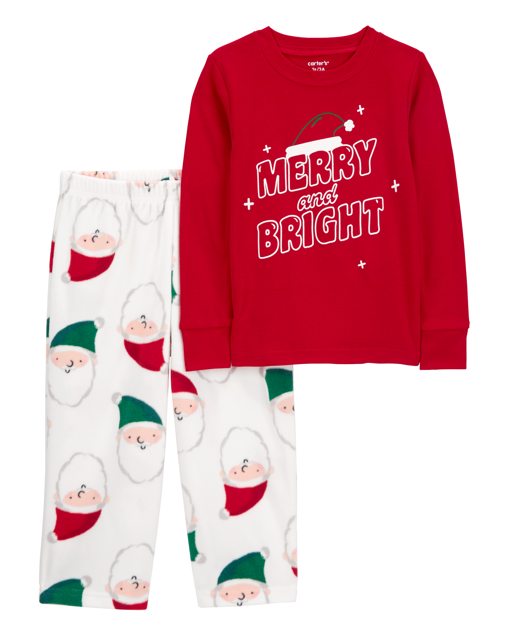 Toddler 2-Piece Santa Cotton & Fleece Pyjamas