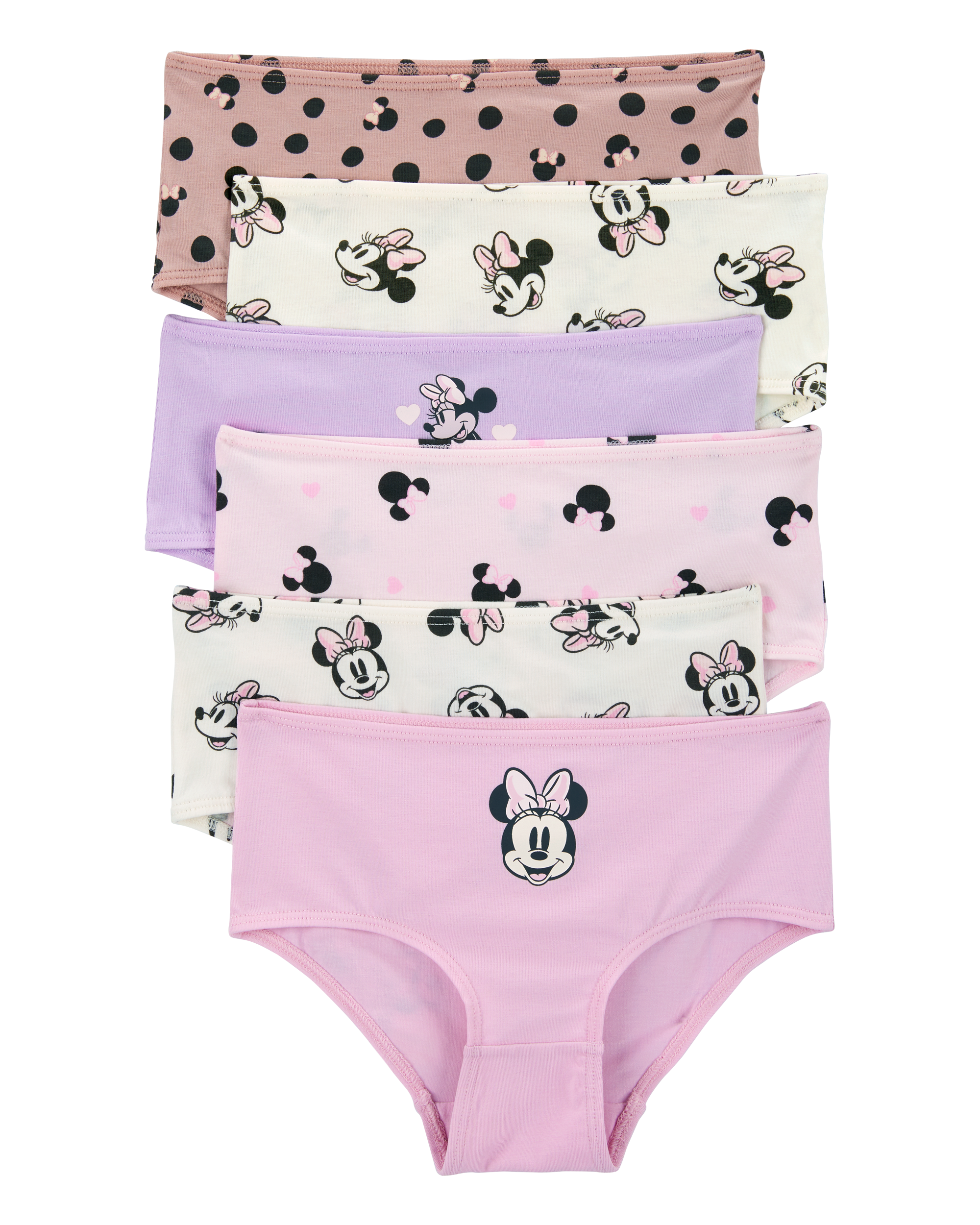 Kid 6-Pack Minnie Mouse Stretch Cotton Underwear