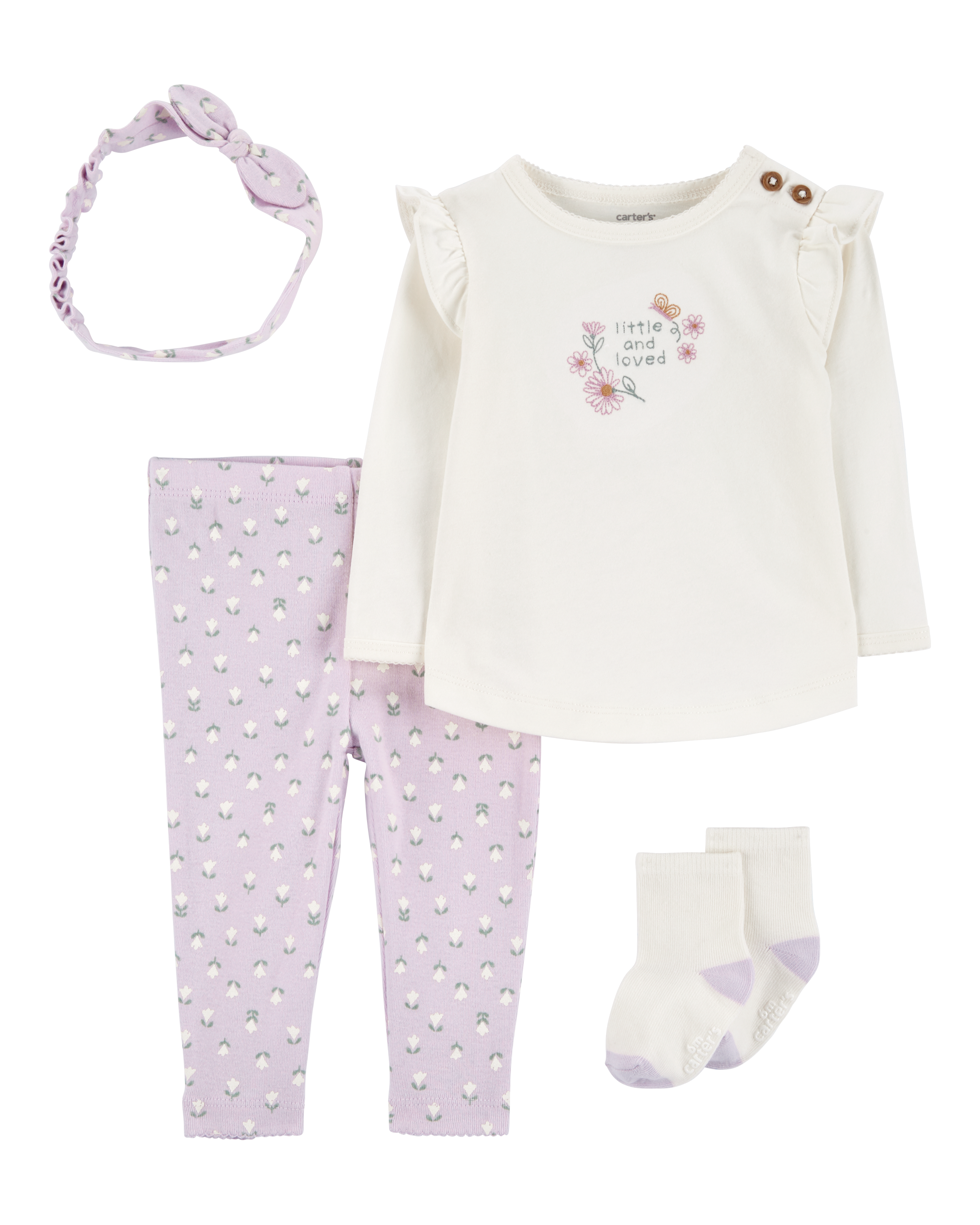 Baby 4-Piece Floral Outfit Set