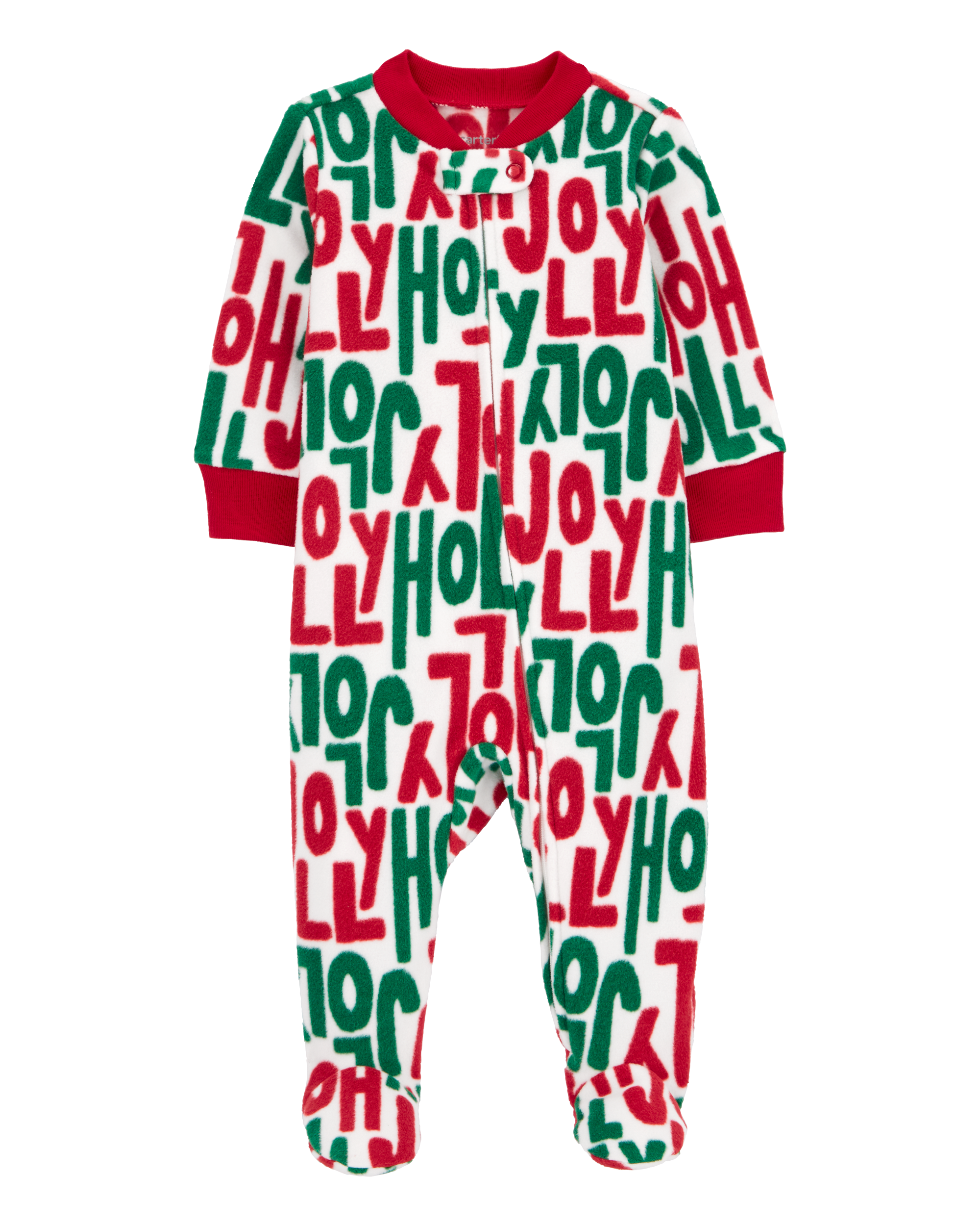 Baby Holly Jolly Zip-Up Fleece Sleeper Pyjamas