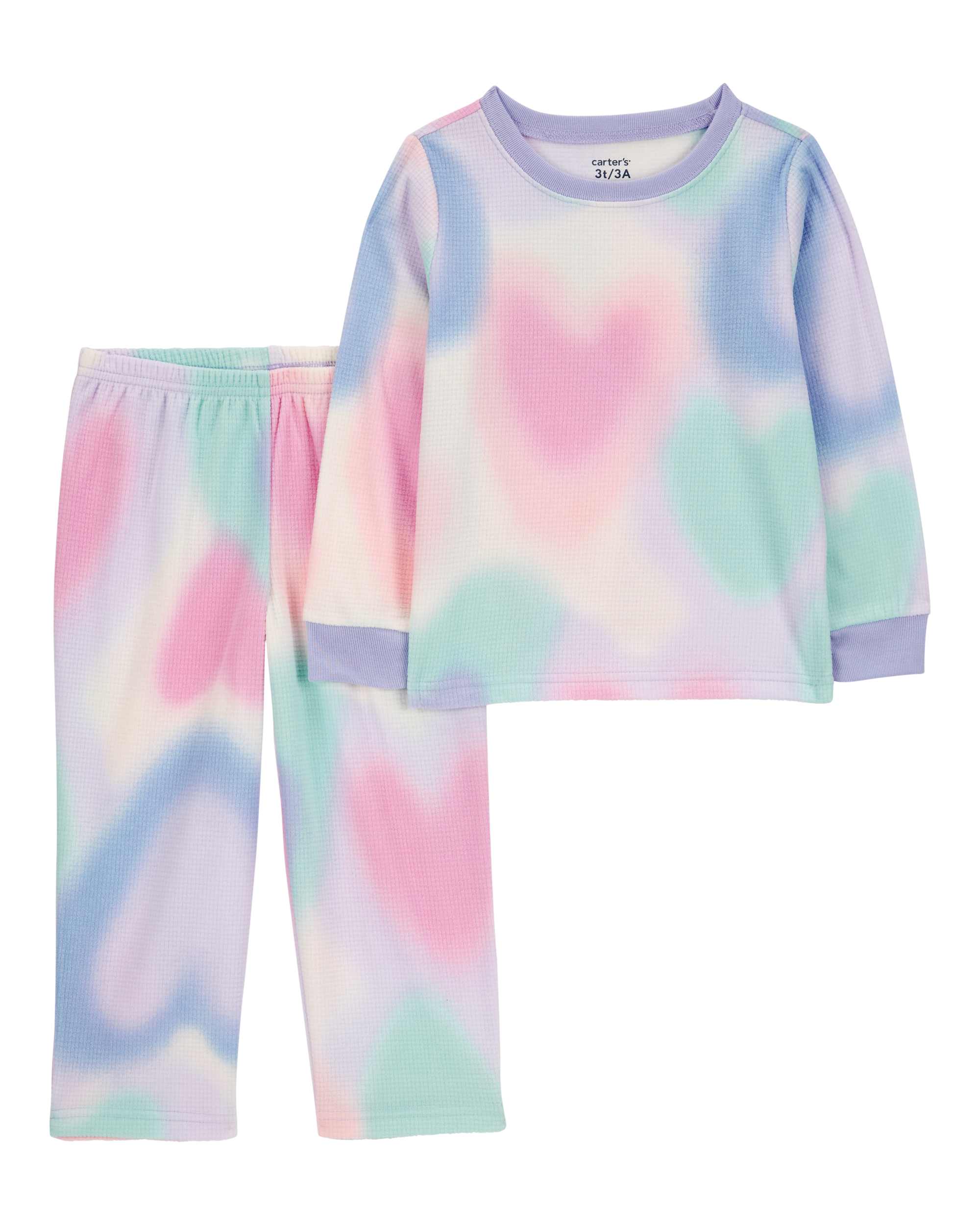 Toddler 2-Piece Heart Space Dye Fleece Pyjamas