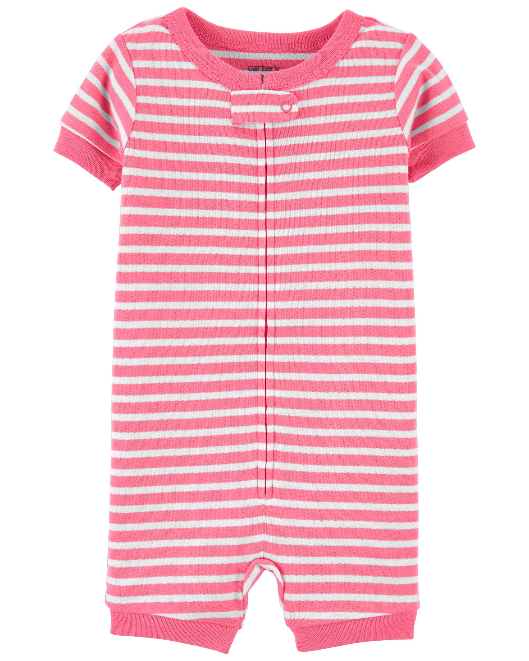 1-Piece Striped 100% Snug Fit Cotton Romper Pyjamas