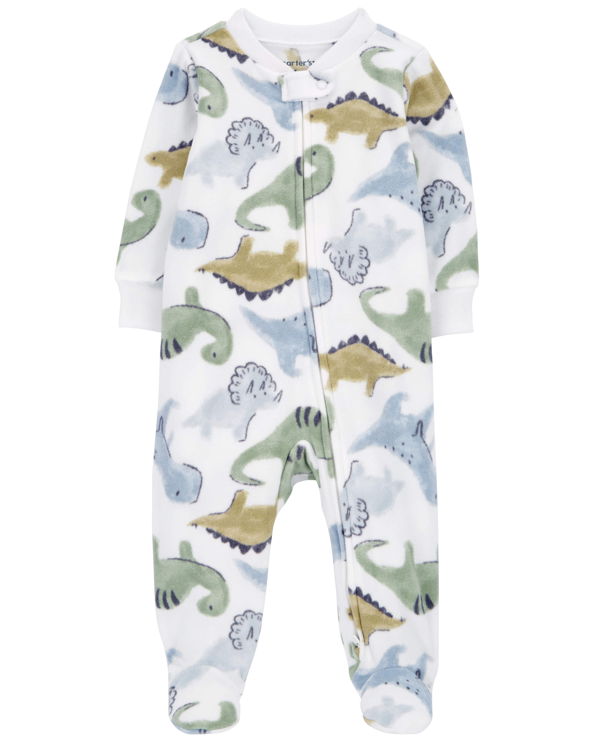 Baby Dinosaur Fleece Zip-Up Footie Sleep & Play Pajamas