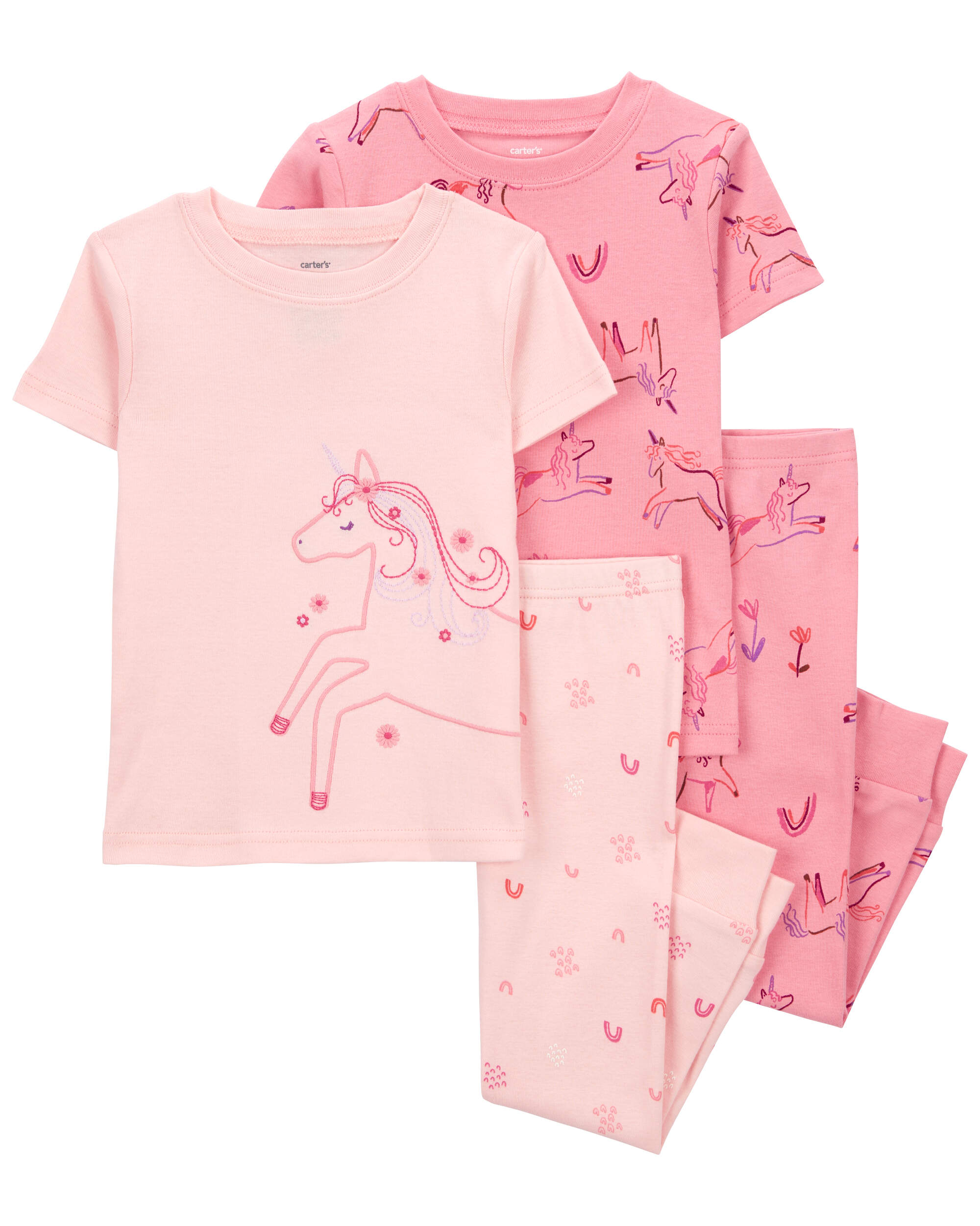 Toddler 4-Piece Unicorn 100% Snug Fit Cotton Pyjamas