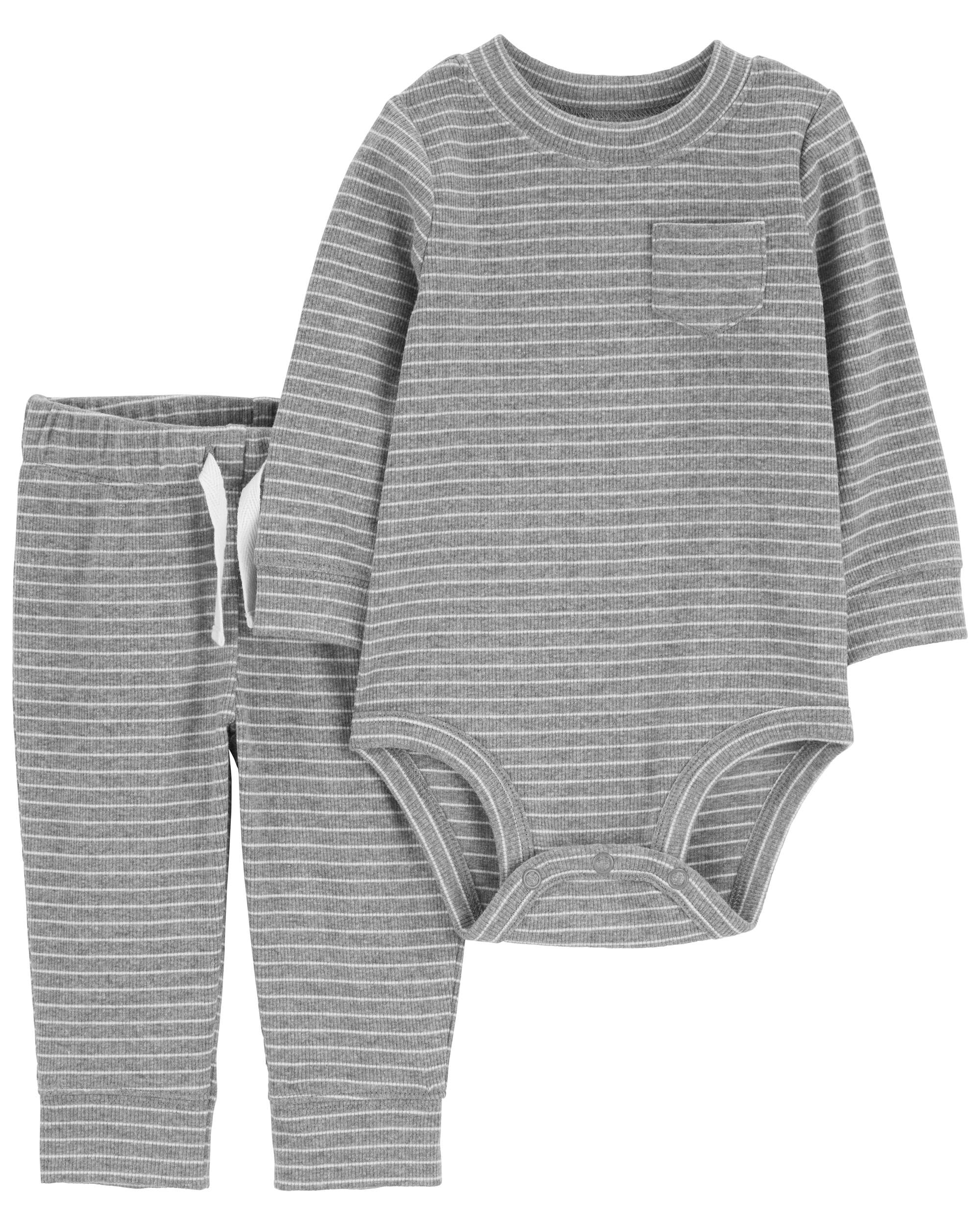Baby 2-Piece Striped Bodysuit Pant Set