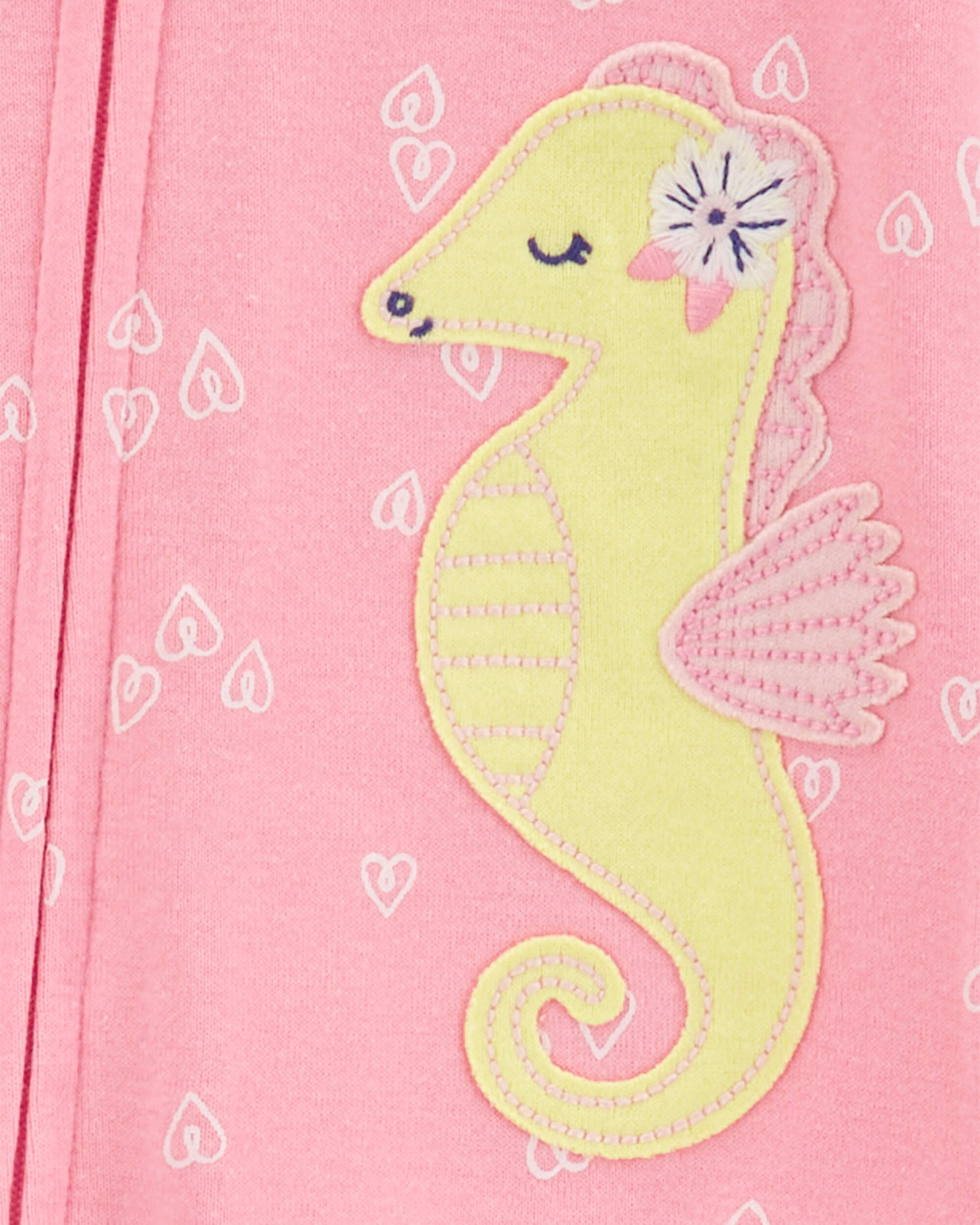 Baby 1-Piece Sea Horse 100% Snug Fit Cotton Footless Pyjamas