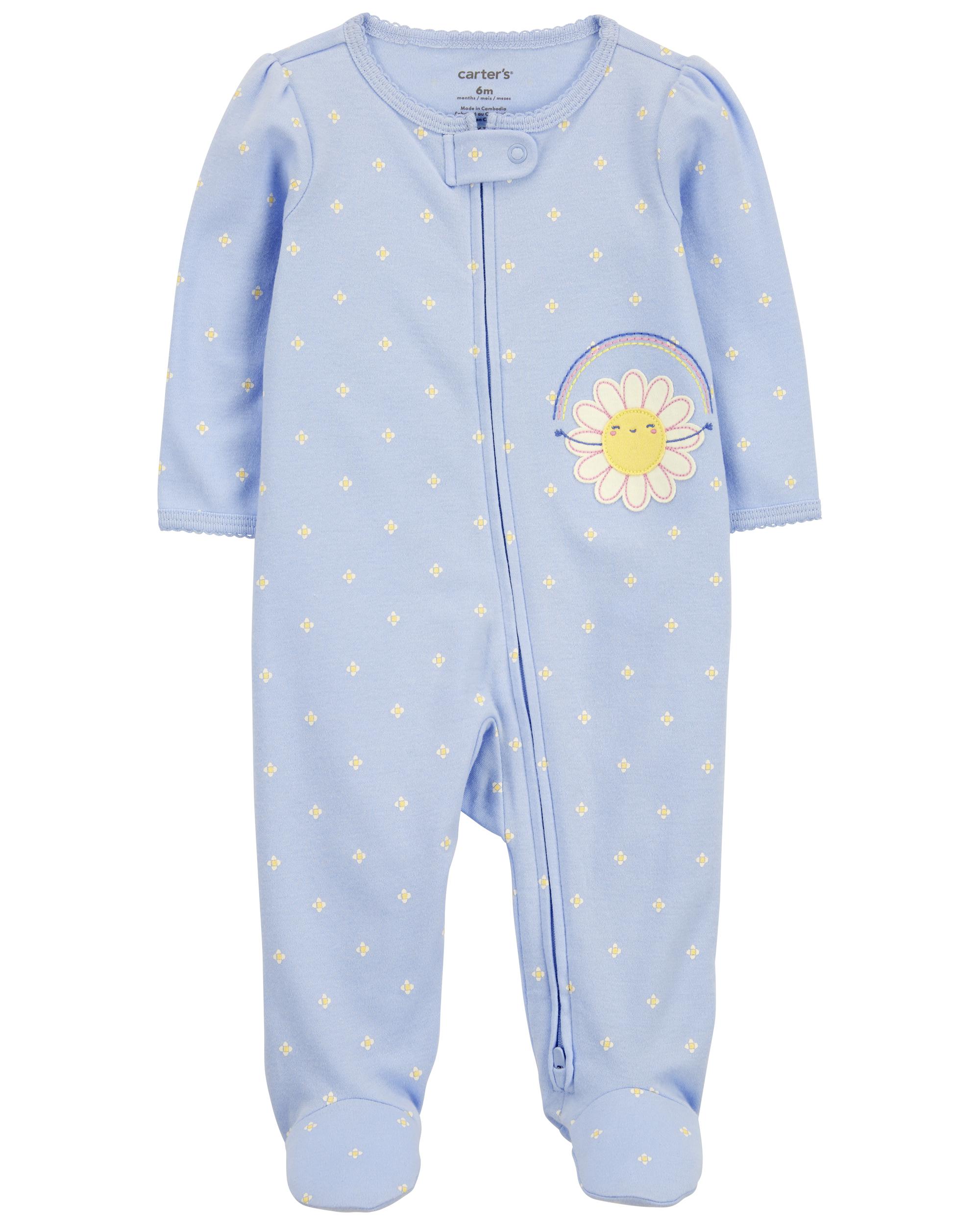 Baby Polka Dot Snap-Up Cotton Sleeper Pyjamas