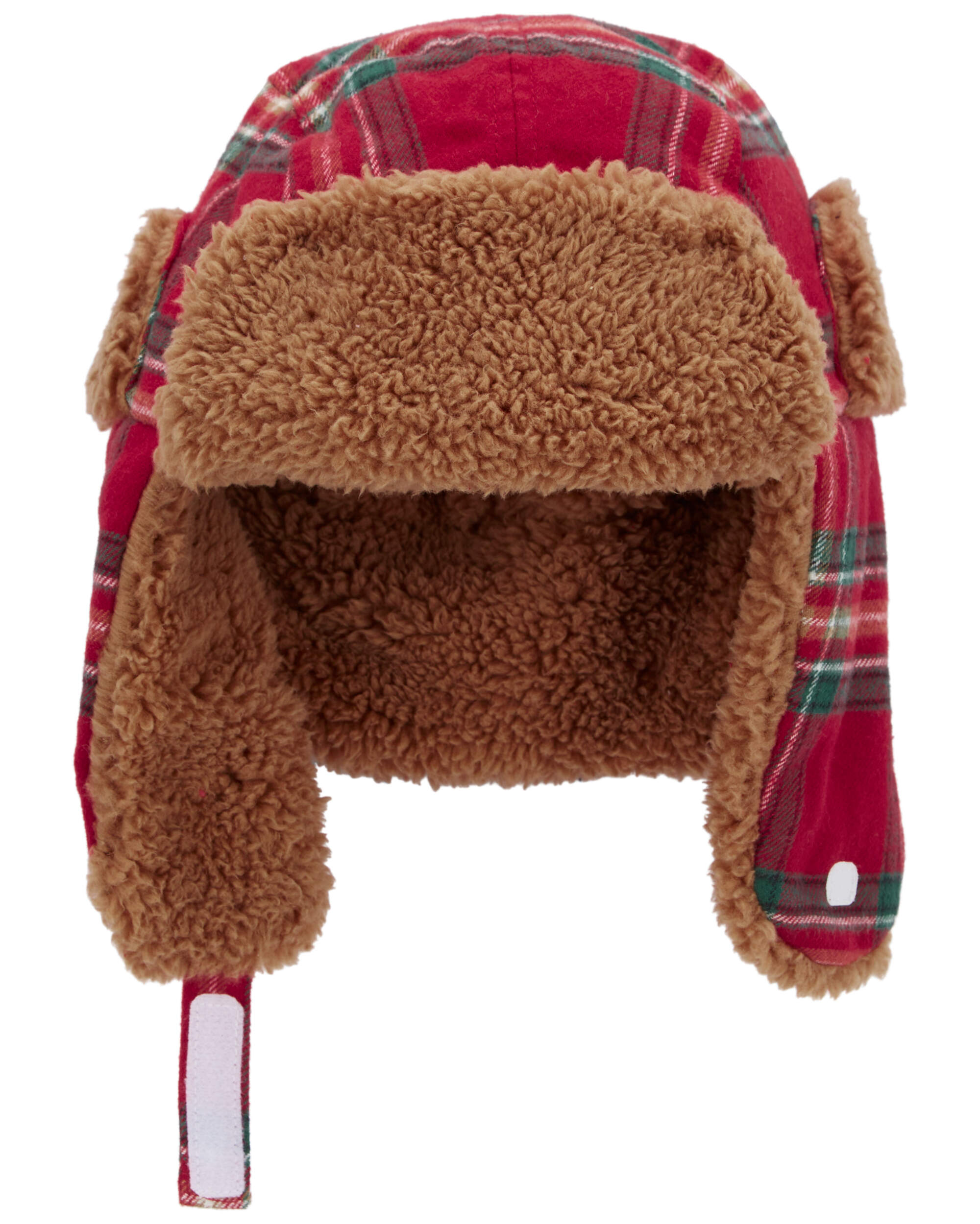 Toddler Plaid Fuzzy Trapper Hat