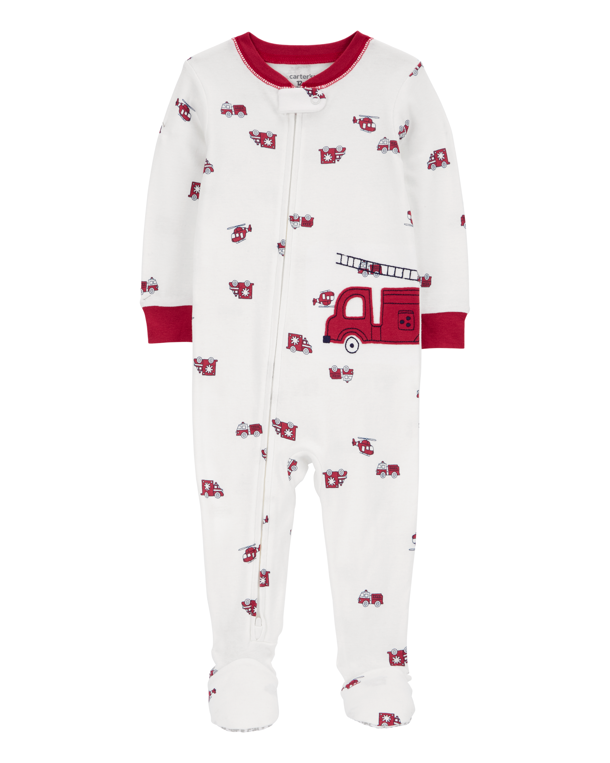 Baby 1-Piece Firetruck 100% Snug Fit Cotton Footie Pyjamas