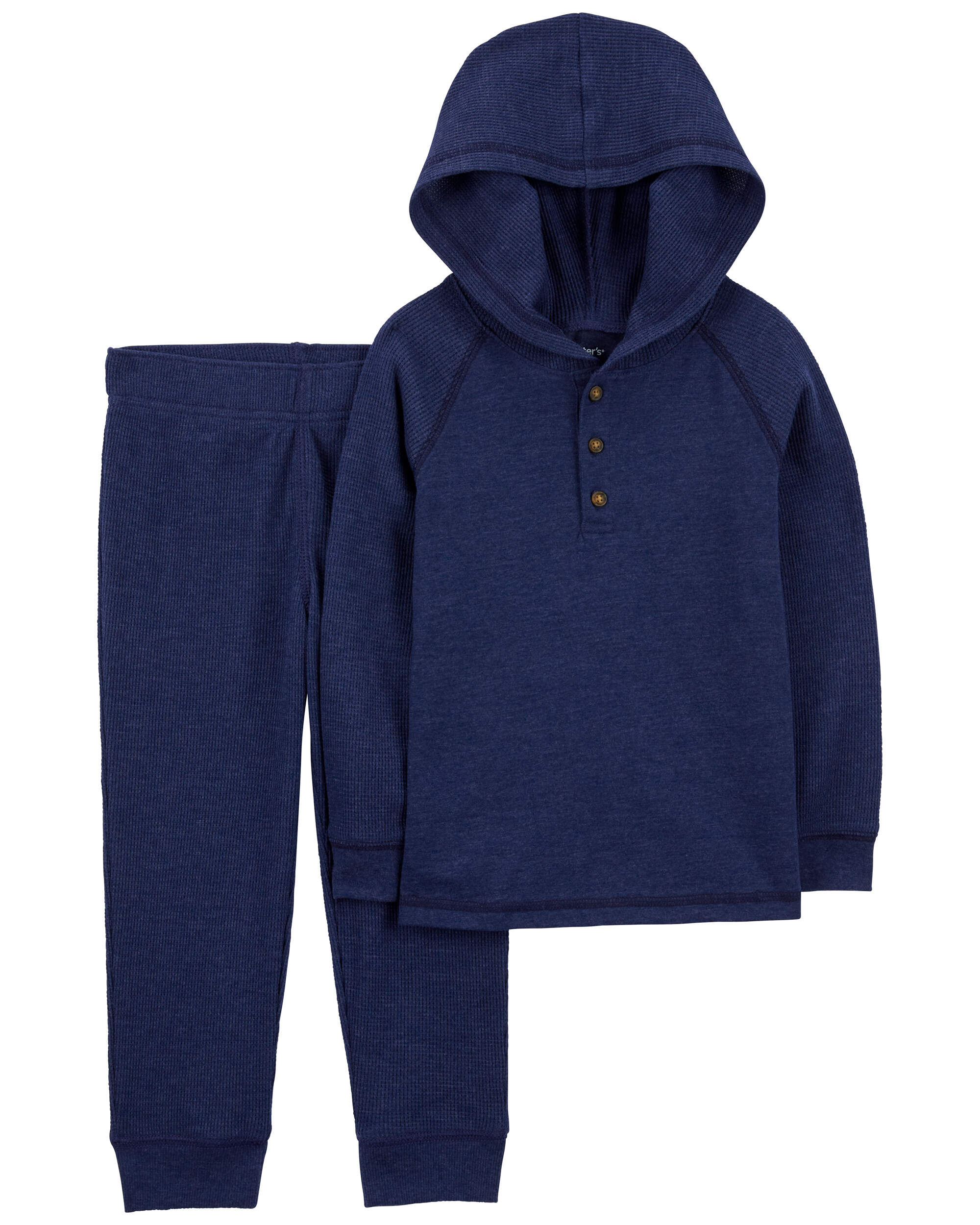 Toddler 2-Piece Thermal Hooded Tee & Jogger Set