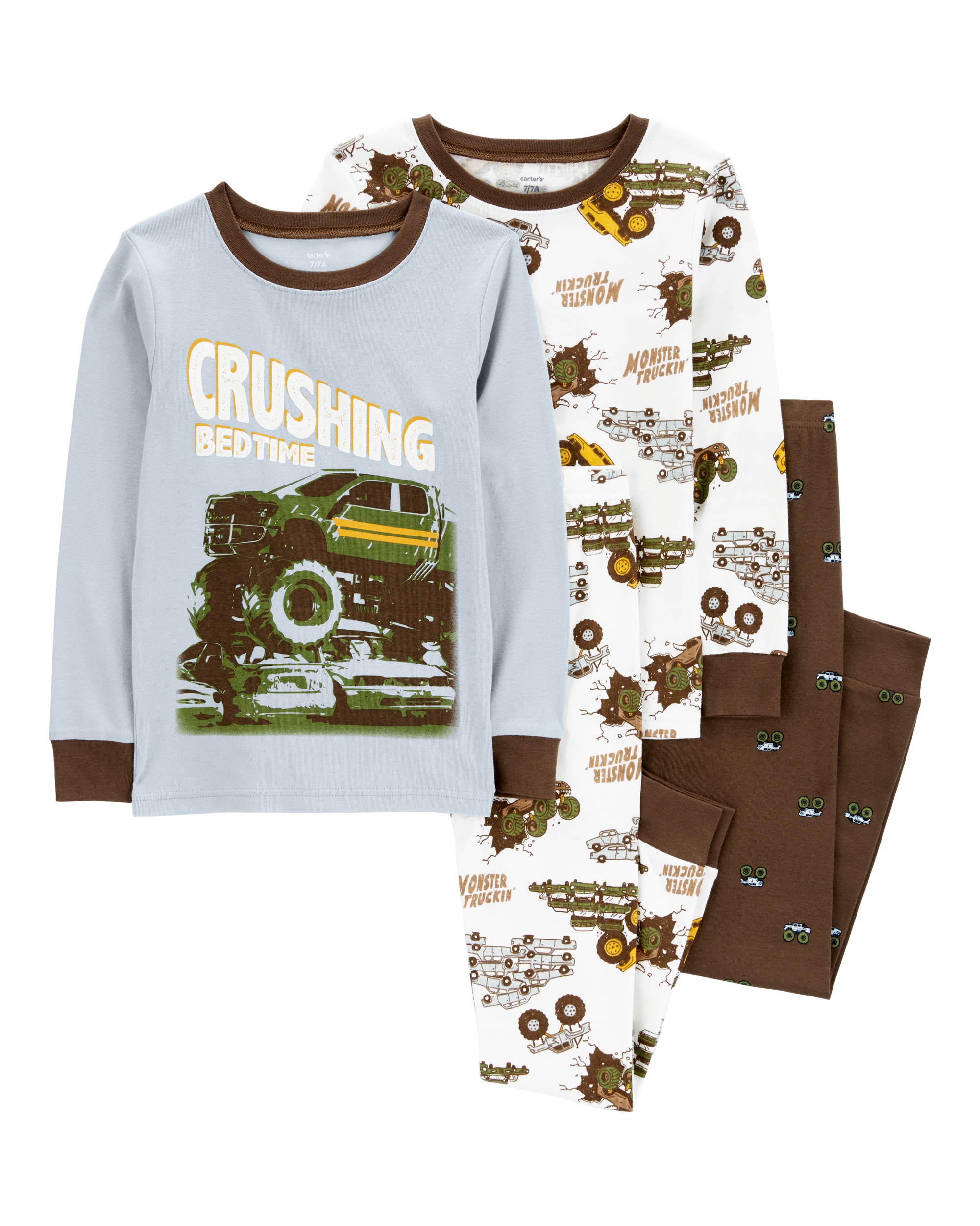 Kid 4 Piece Monster Truck 100 Snug Fit Cotton Pyjamas