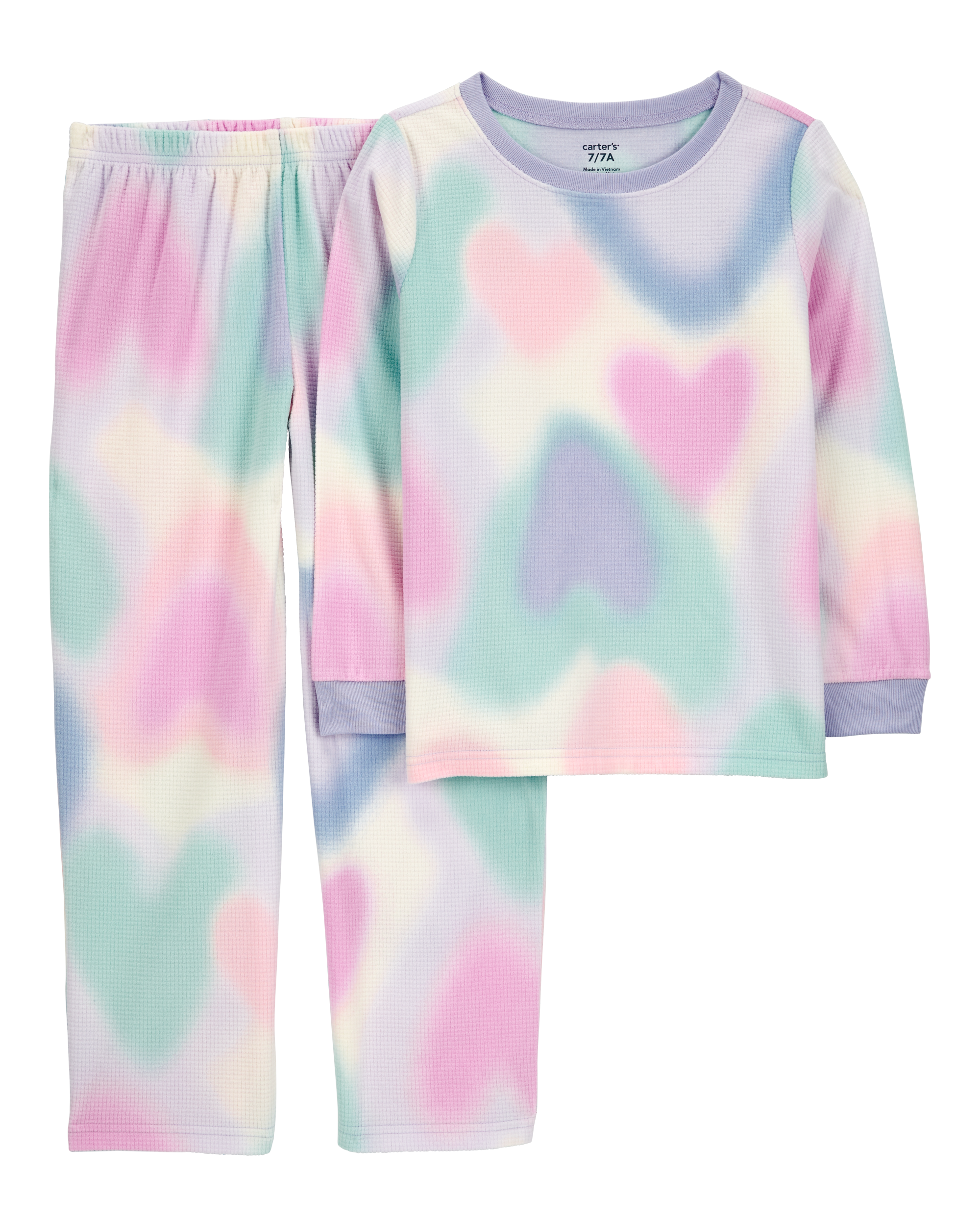 Kid 2-Piece Heart Space Dye Fleece Pyjamas