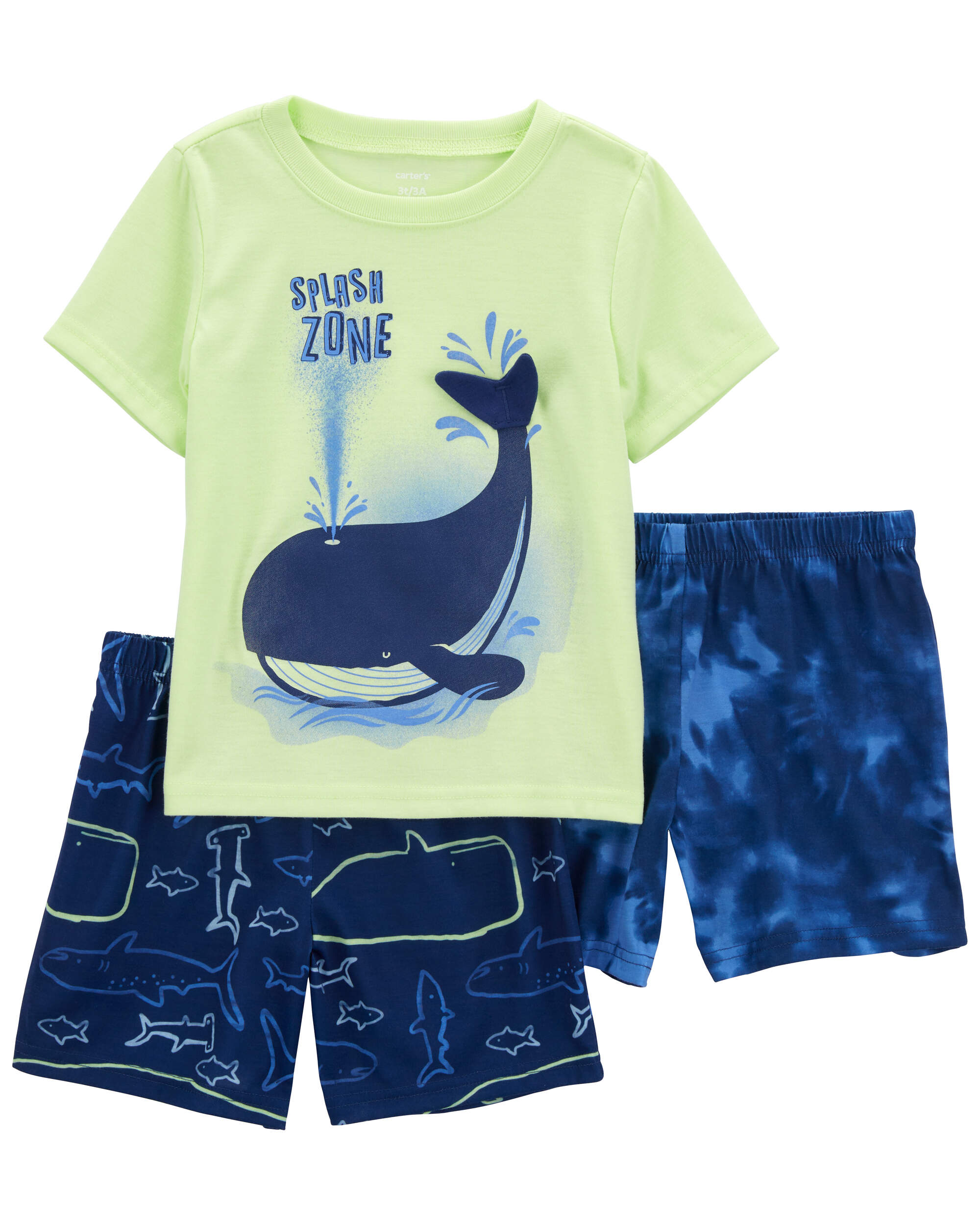 Toddler 3-Piece Whale Loose Fit Pyjama Set