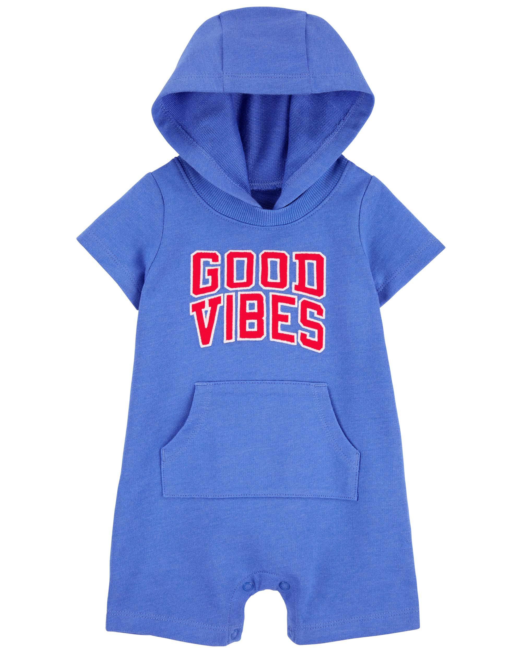 Baby Good Vibes Hooded Romper