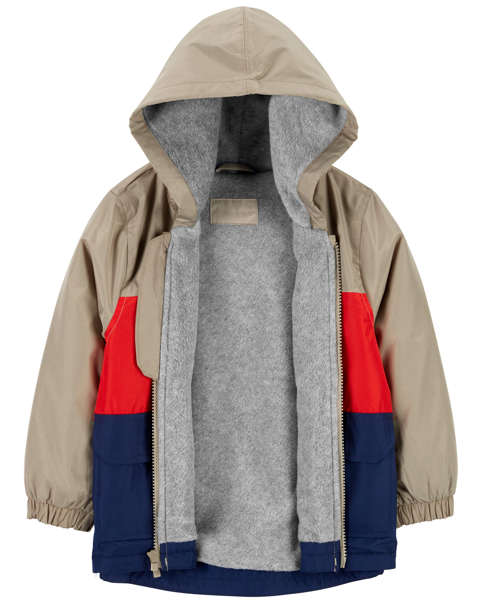 Baby Fleece-Lined Colourblock Rain Jacket