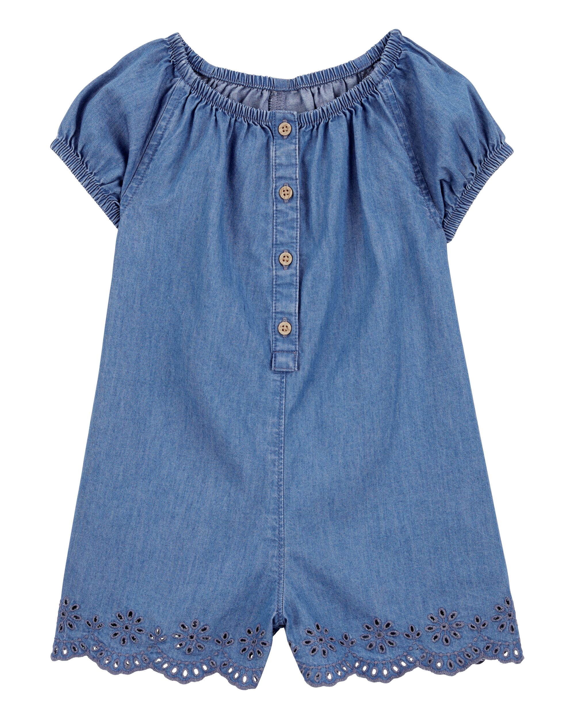 Baby Button-Front Chambray Romper