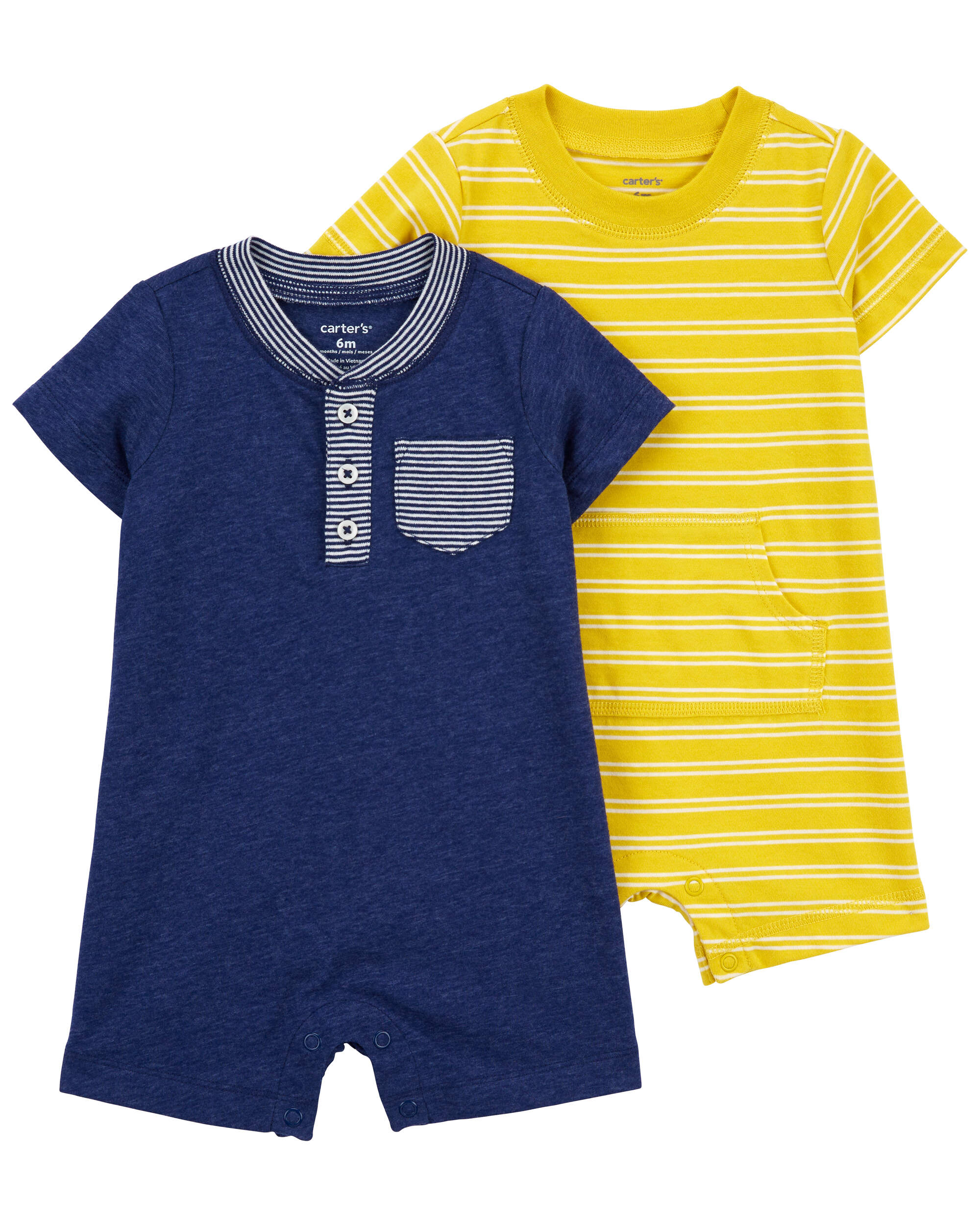 Navy 2-Pack Rompers | Carter's Oshkosh Canada