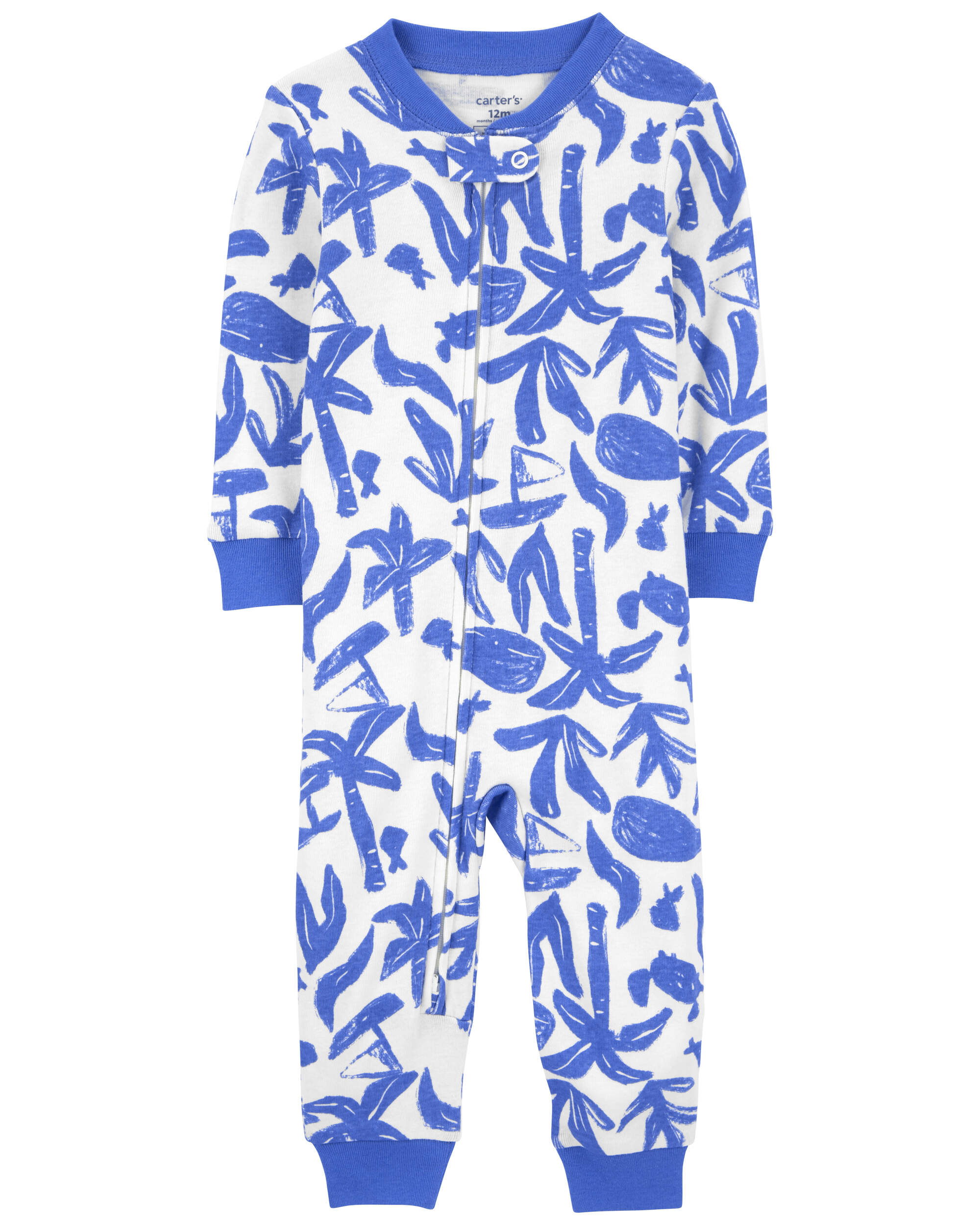 Baby 1-Piece Ocean Print 100% Snug Fit Cotton Footless Pyjamas