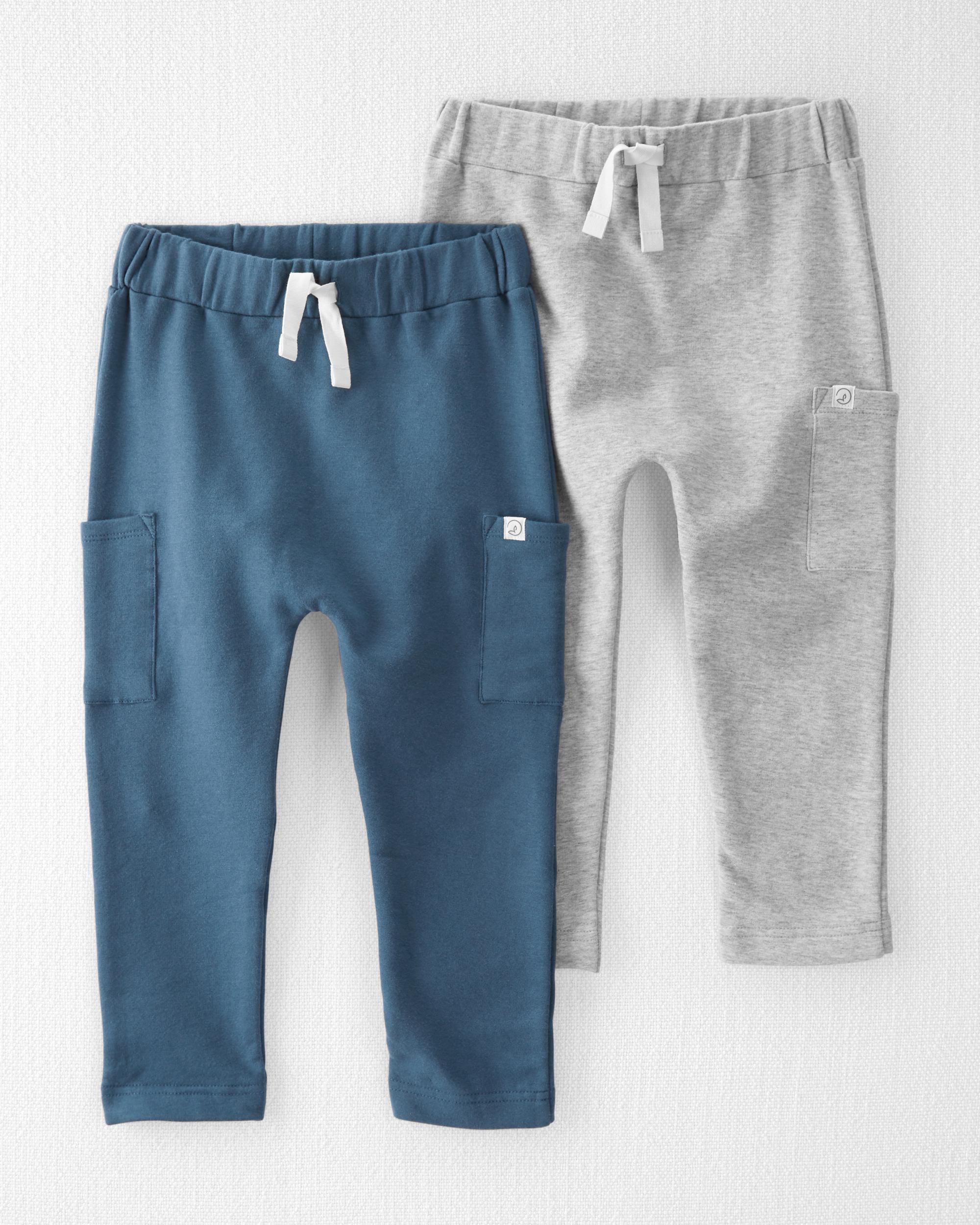 Gray, Blue 2-Pack Organic Cotton Sweatpants