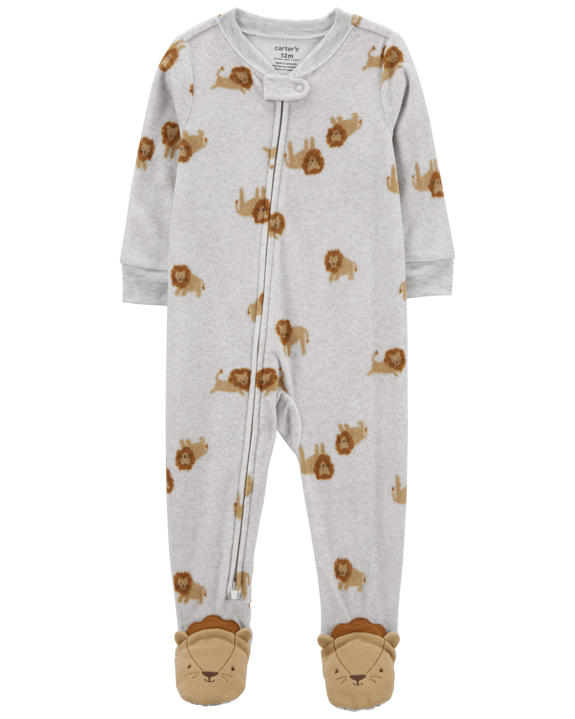 Toddler 1-Piece Lion Fleece Footie Pyjamas