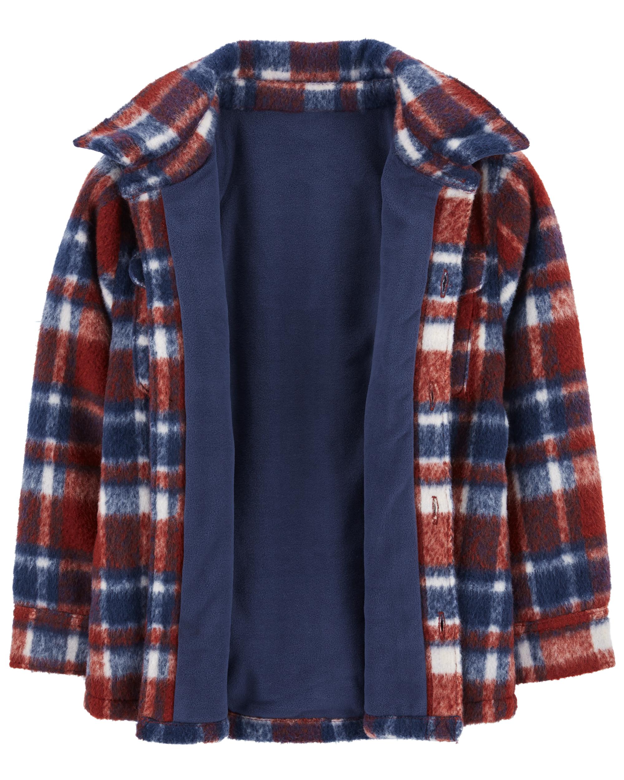 Kid Plaid Fleece-Lined Shacket