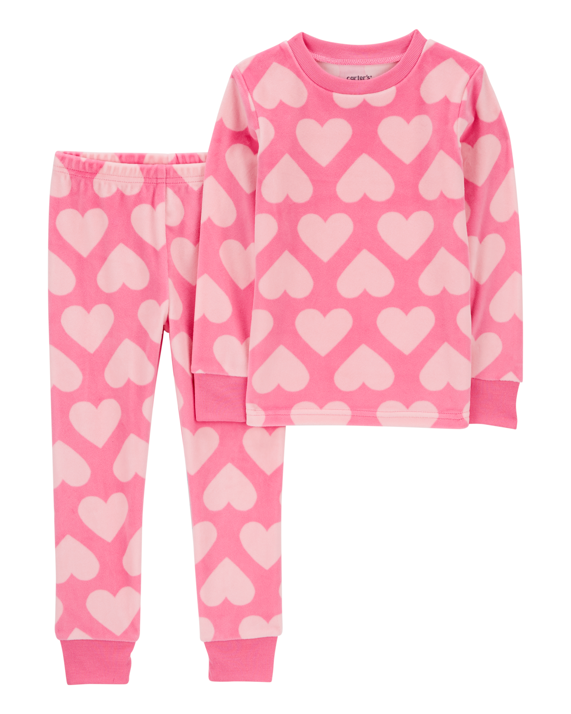 Toddler 2-Piece Fuzzy Velboa Heart Pyjamas