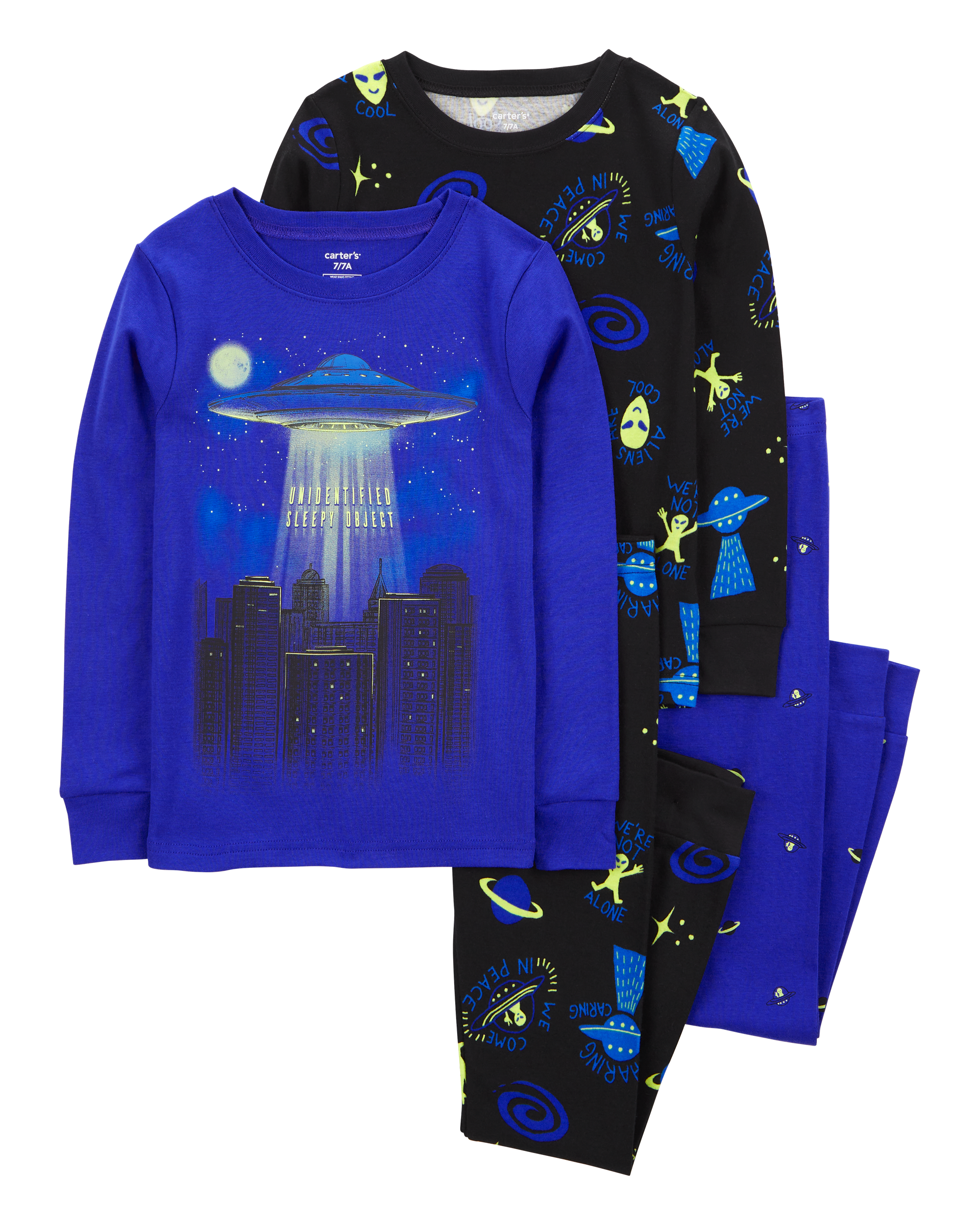 Kid 4-Piece Space Alien 100% Snug Fit Cotton Pyjamas