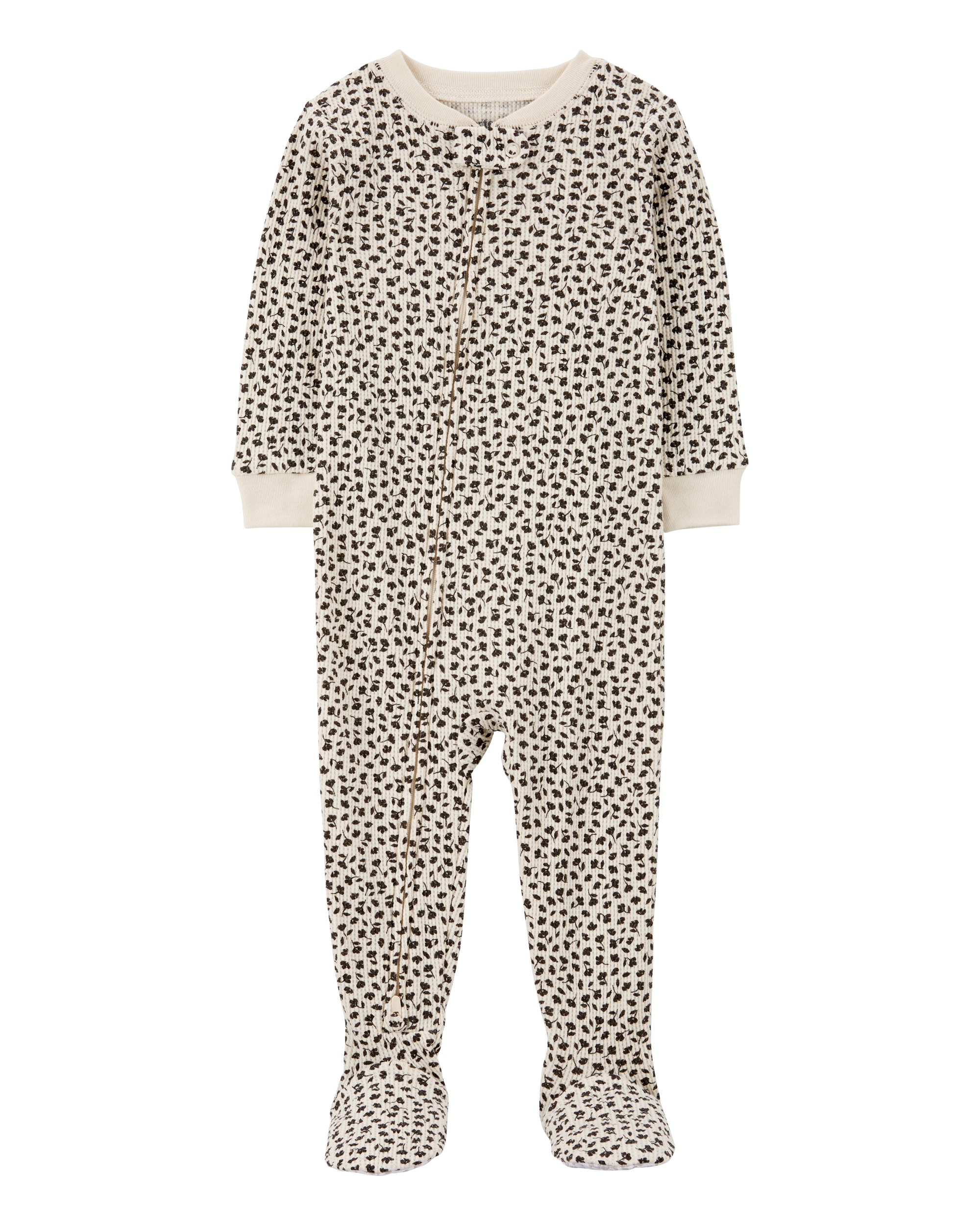 Baby 1-Piece Floral Thermal Footie Pyjamas