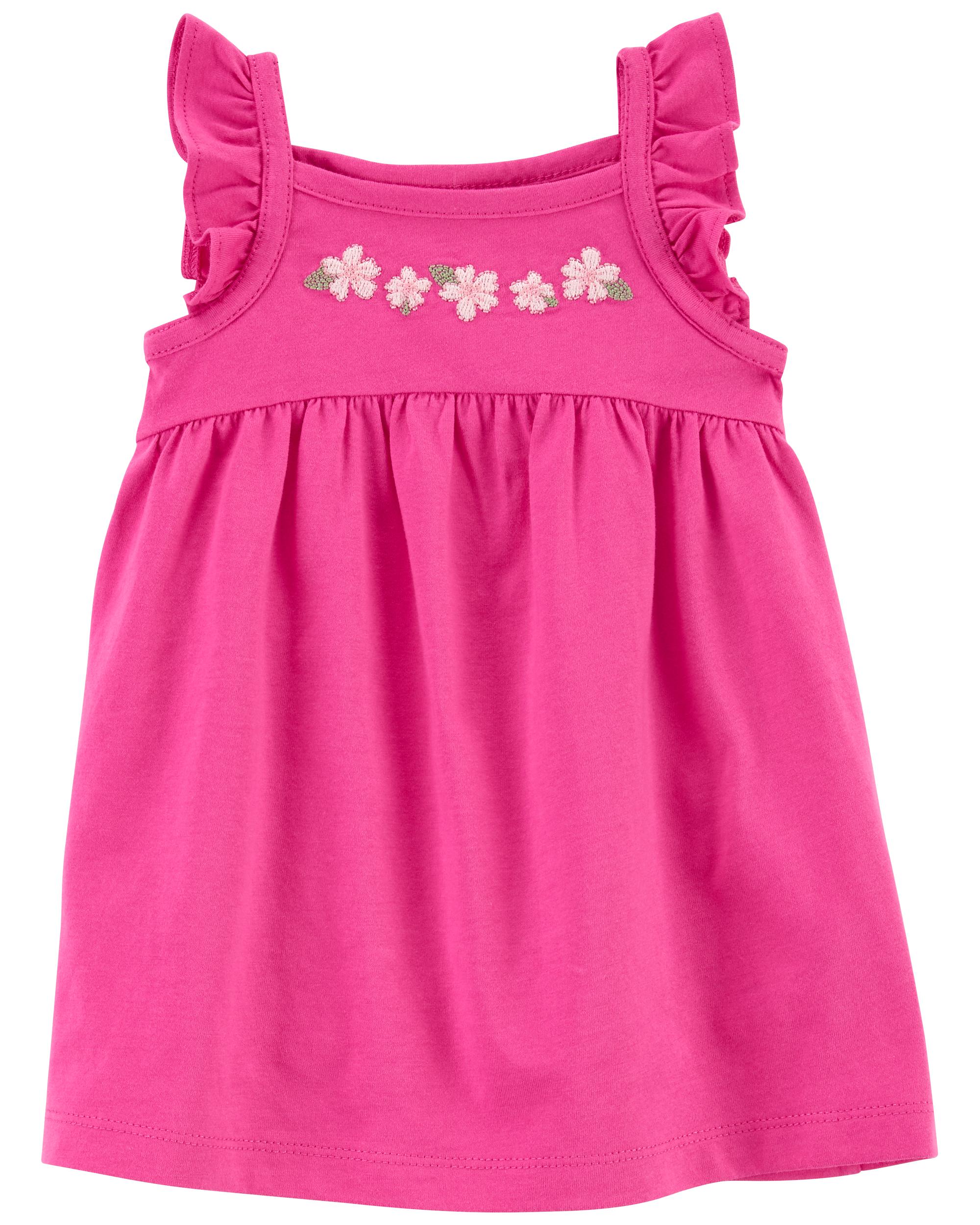 Pink Embroidered Floral Dress | carters.com