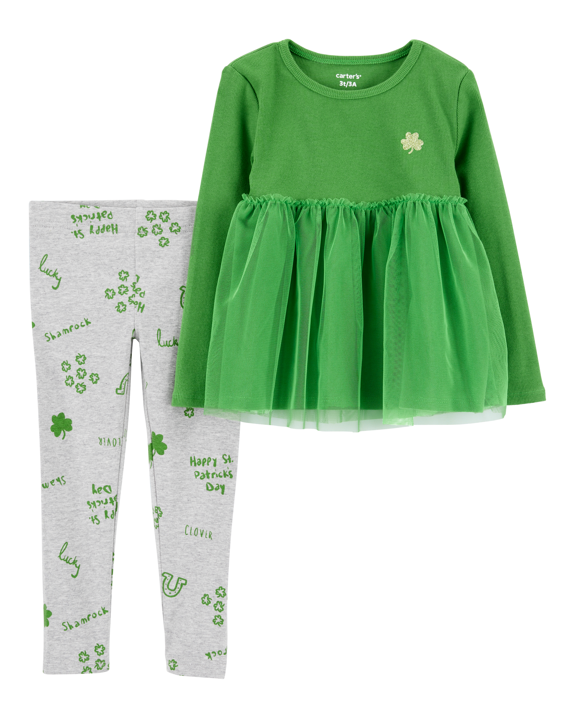 Toddler 2-Piece St. Patrick's Day Top & Legging Set