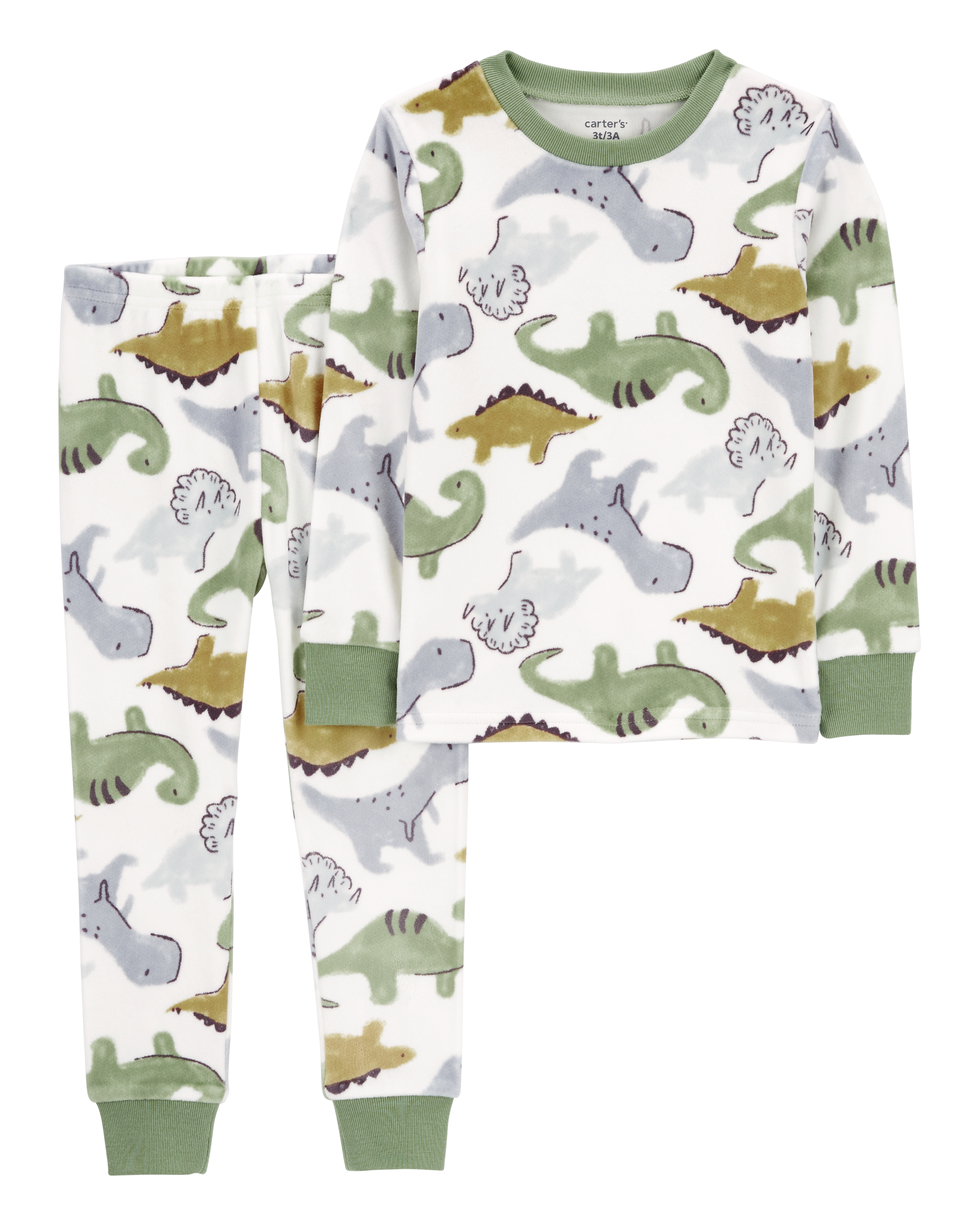 Toddler 2-Piece Fuzzy Velboa Dinosaur Pyjamas