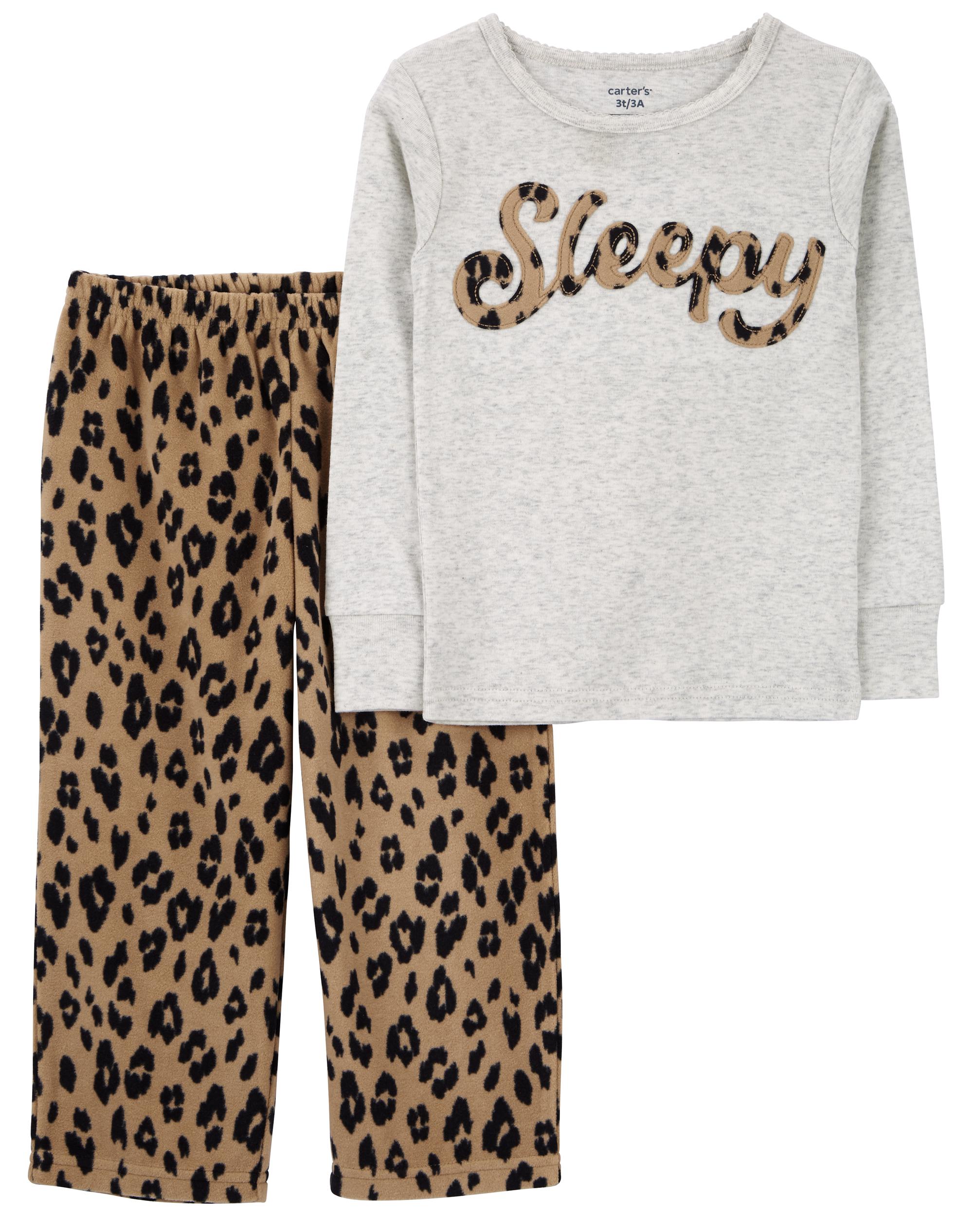 Carters Oshkosh 2-Piece Leopard Fleece Pyjamas