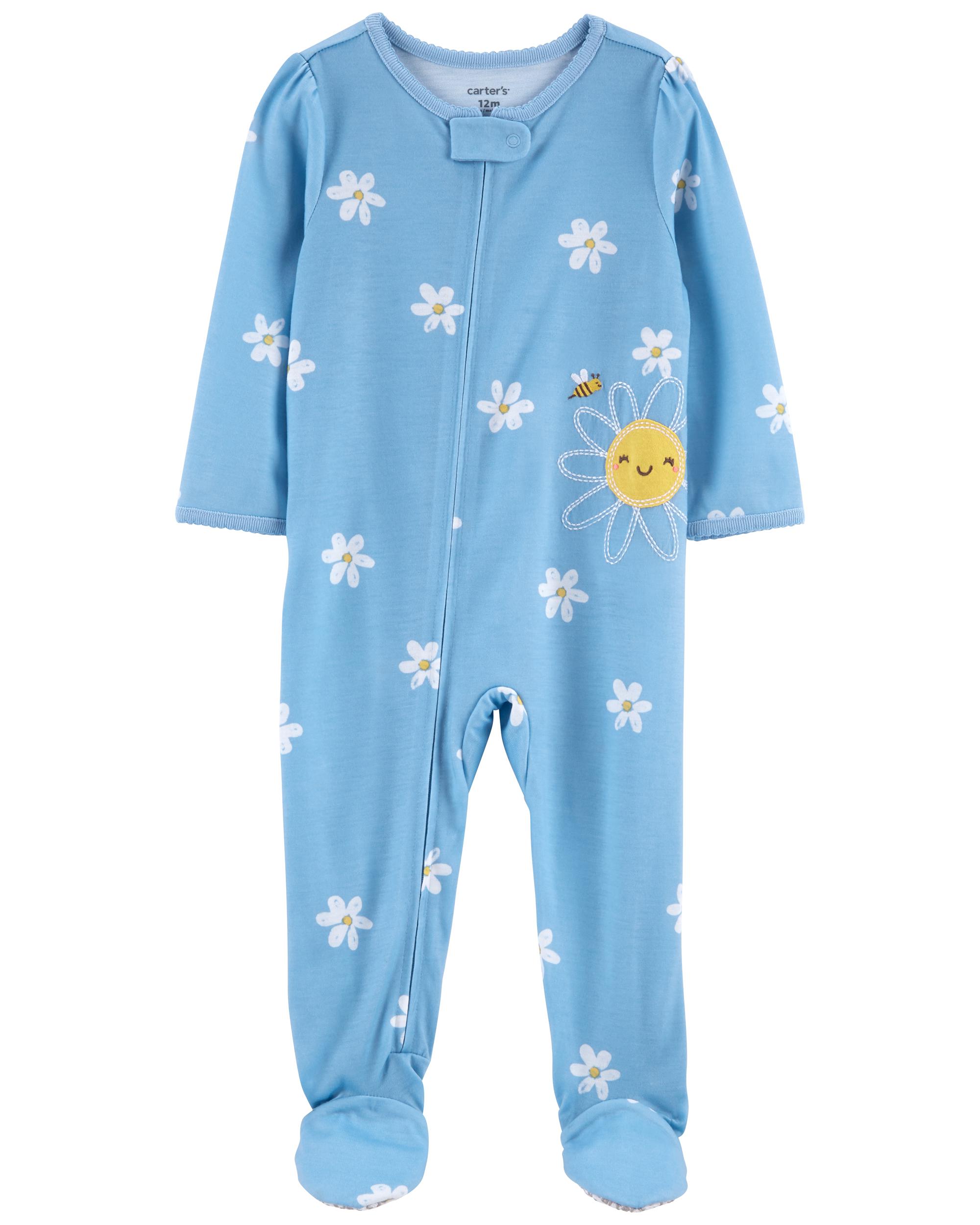 1-Piece Fleece Moose Print Footless Pyjamas