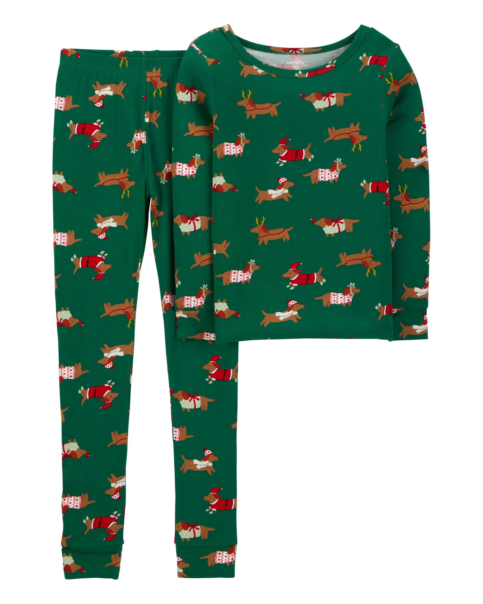 Green Kid 2 Piece Christmas Dog PurelySoft Pyjamas Carter s Oshkosh Canada