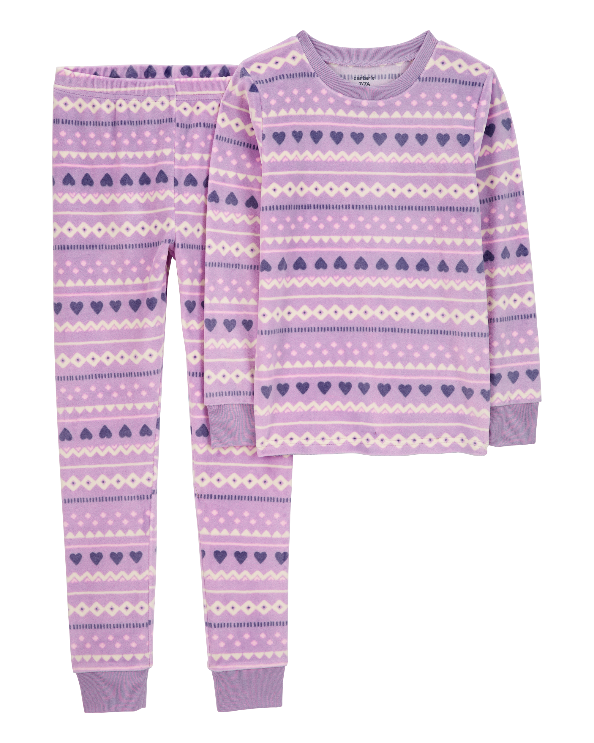 Kid 2-Piece Fair Isle Fuzzy Velboa Pyjamas