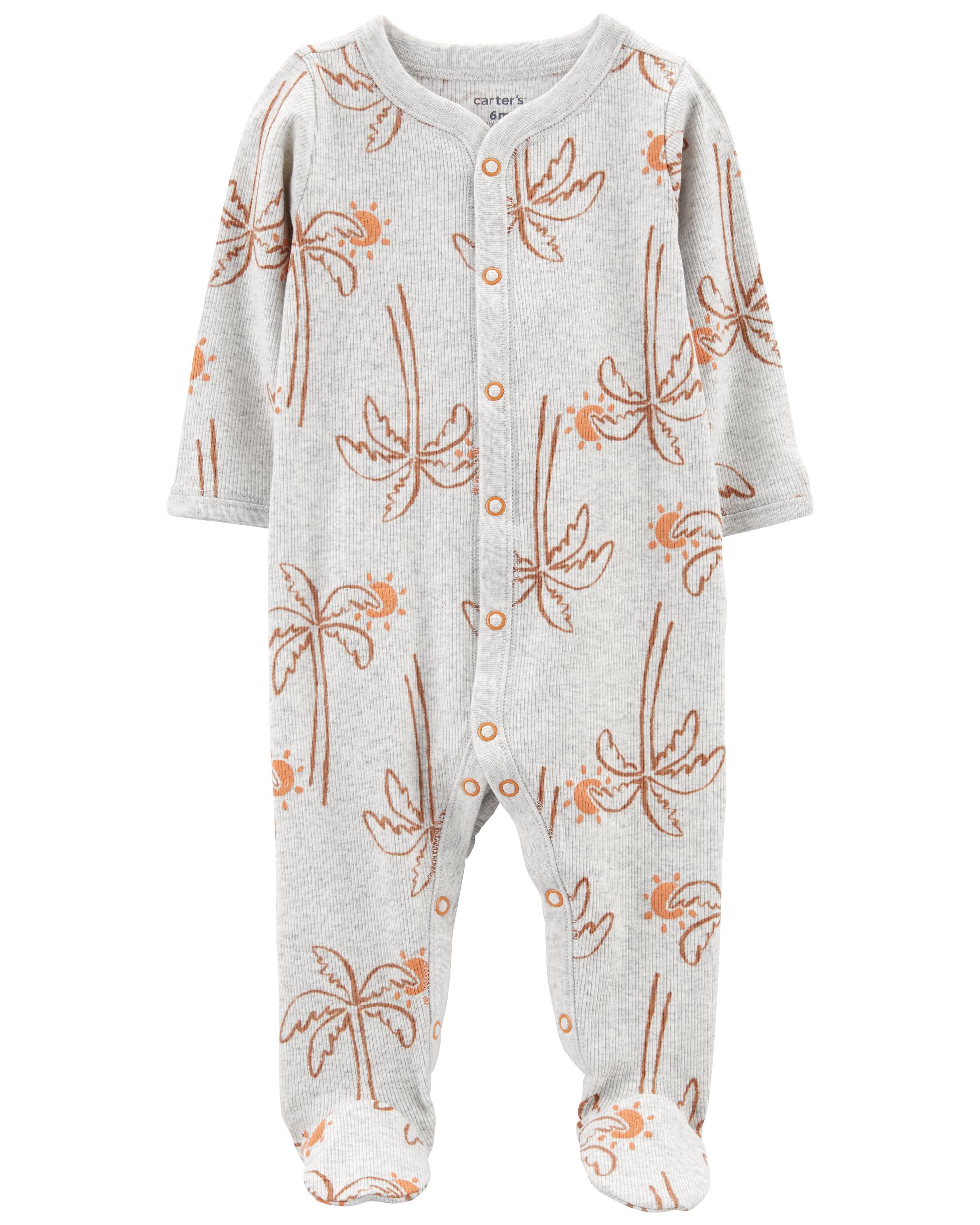 Baby Palm Trees Snap-Up Thermal Sleeper Pyjamas