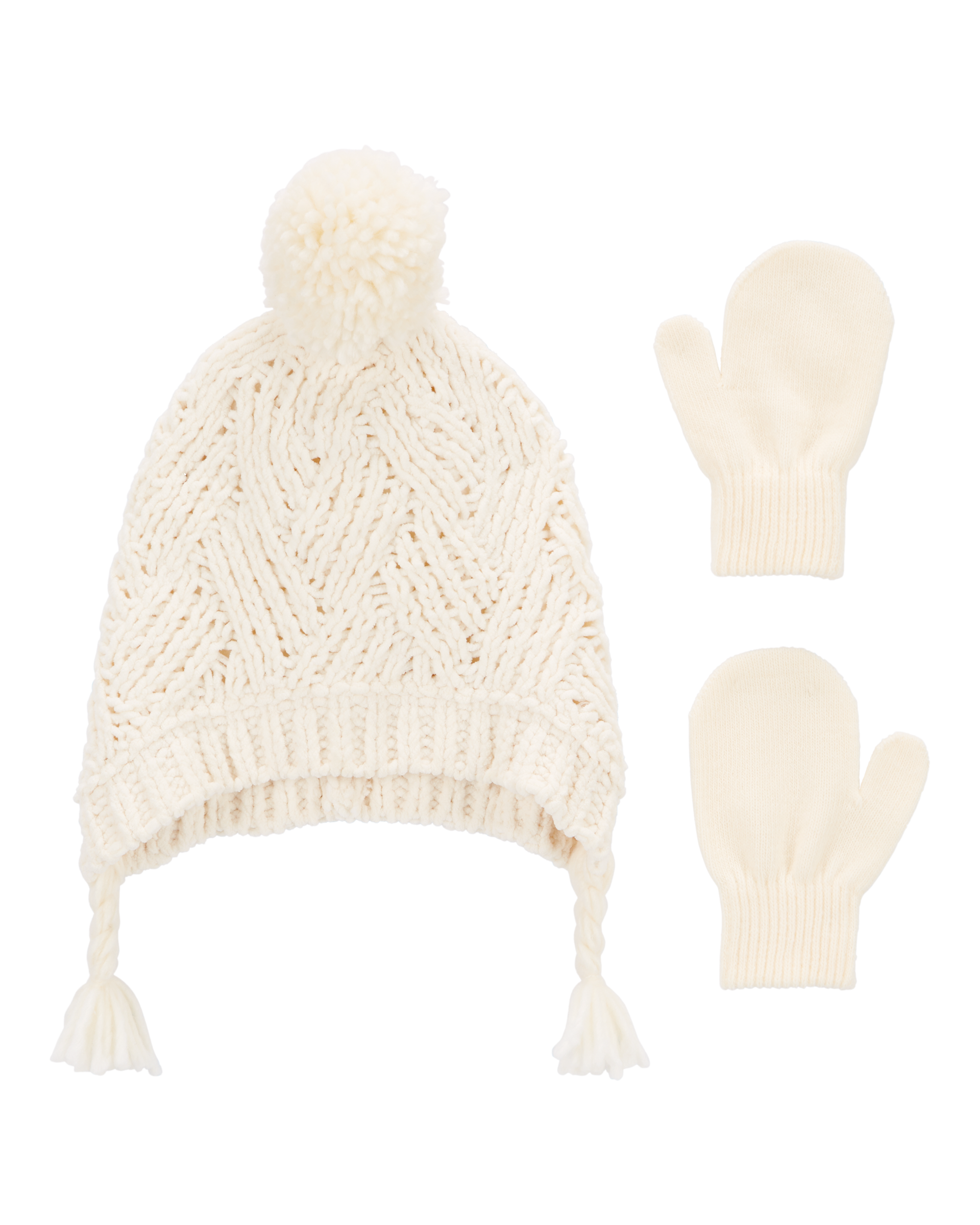 Toddler 2-Pack Pom Hat & Mittens Set