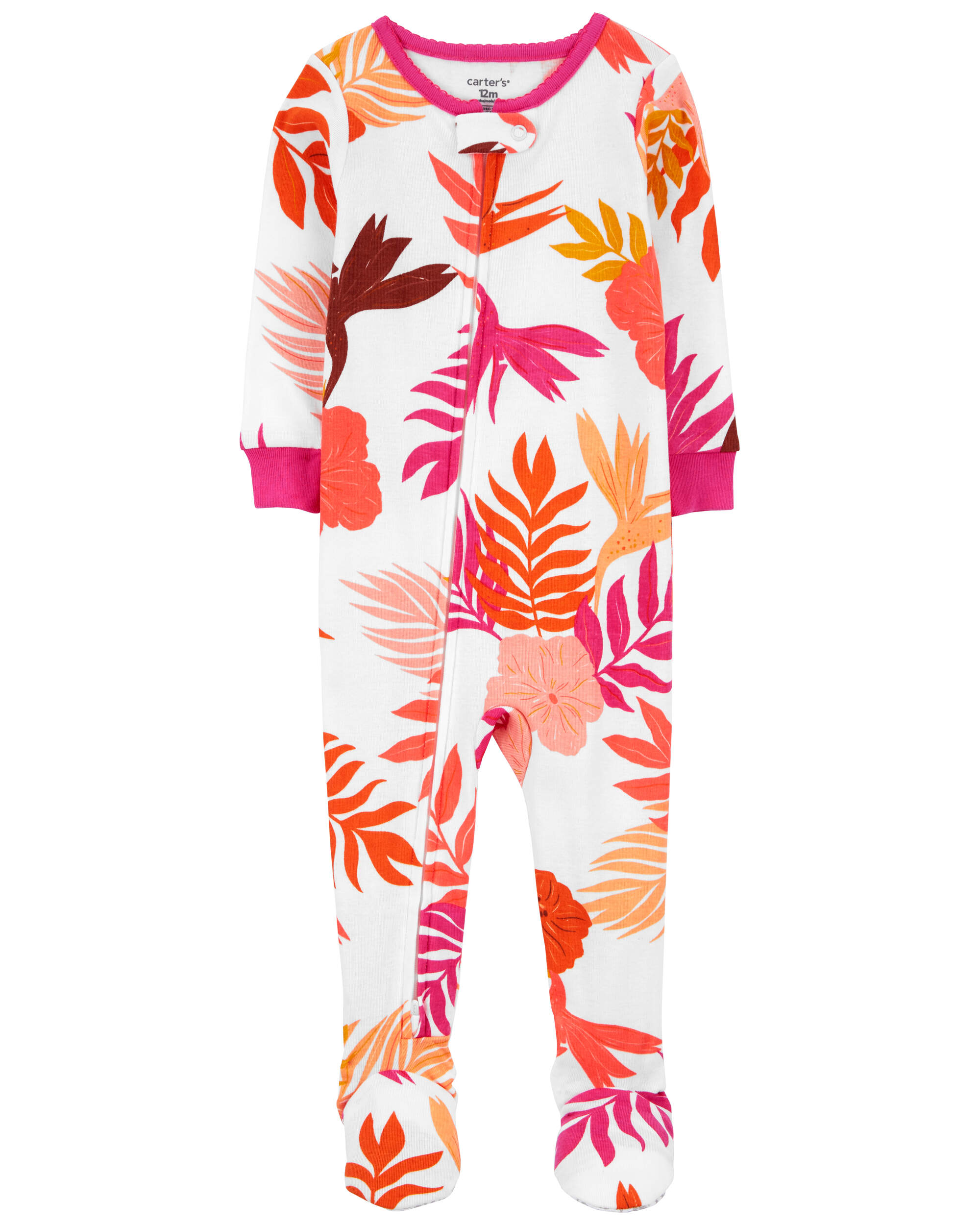 Toddler 1-Piece Floral 100% Snug Fit Cotton Footie Pyjamas