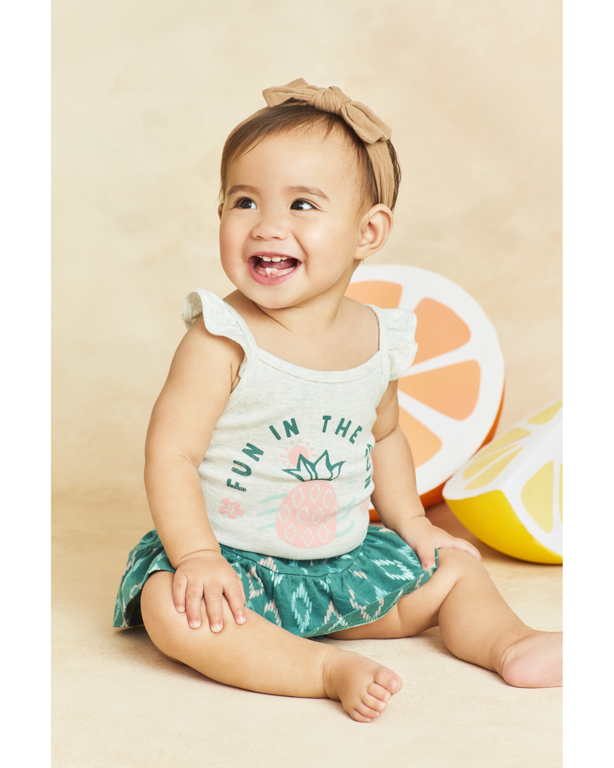Baby 2-Piece Pineapple Bodysuit & Diaper Cover Set