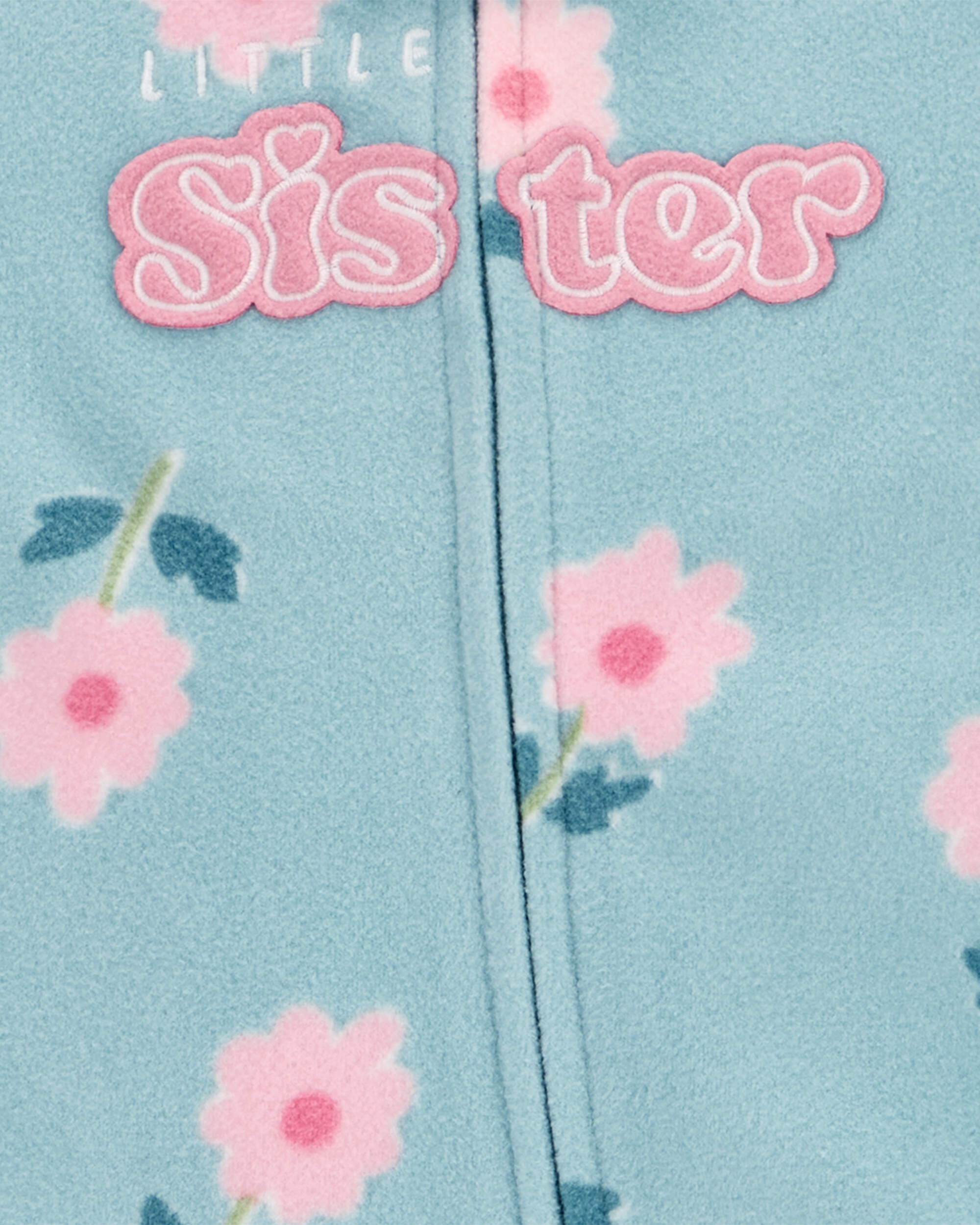 Baby Little Sister Zip-Up Fleece Footie Sleep & Play Pajamas