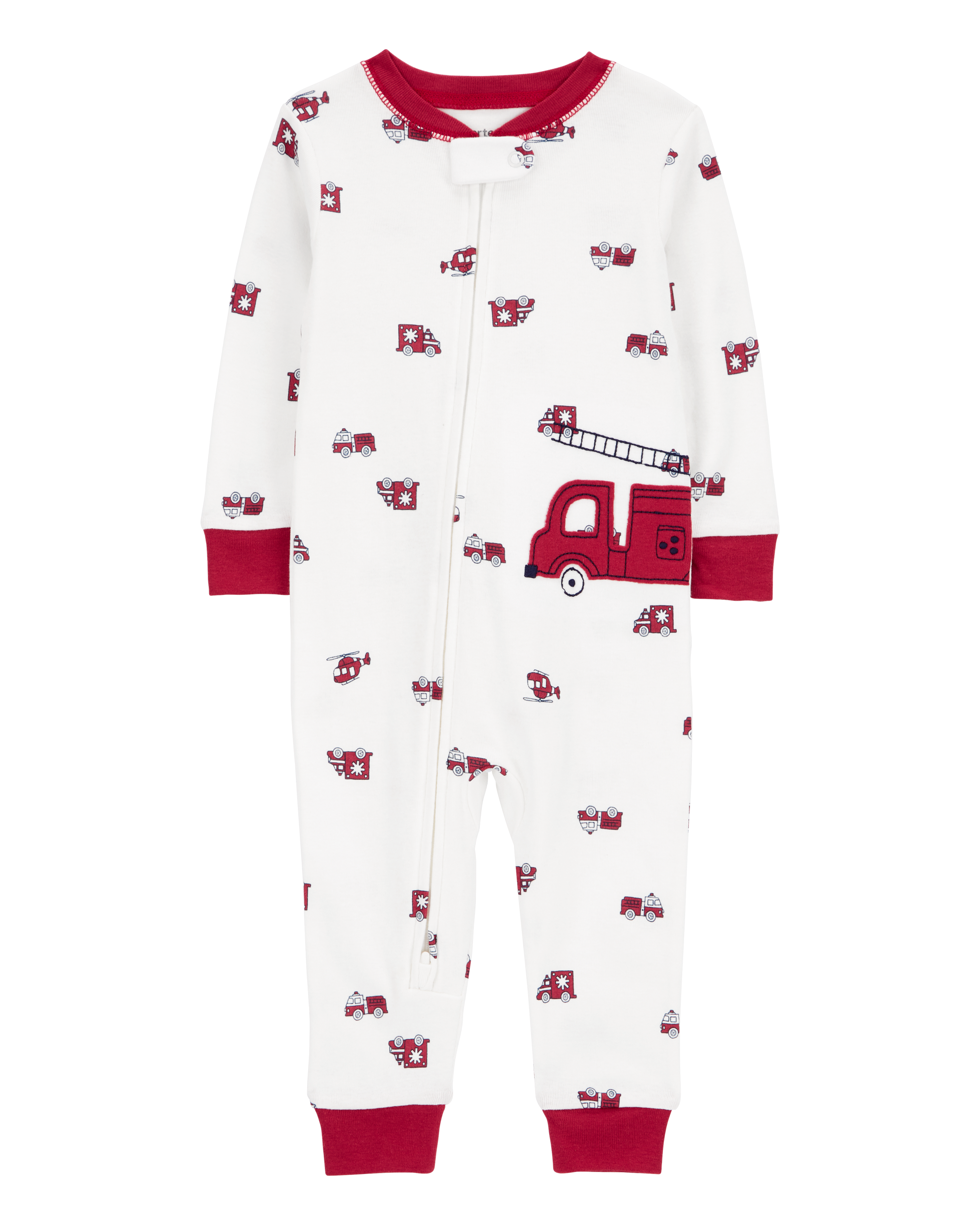 Baby 1-Piece Firetruck 100% Snug Fit Cotton Footless Pyjamas