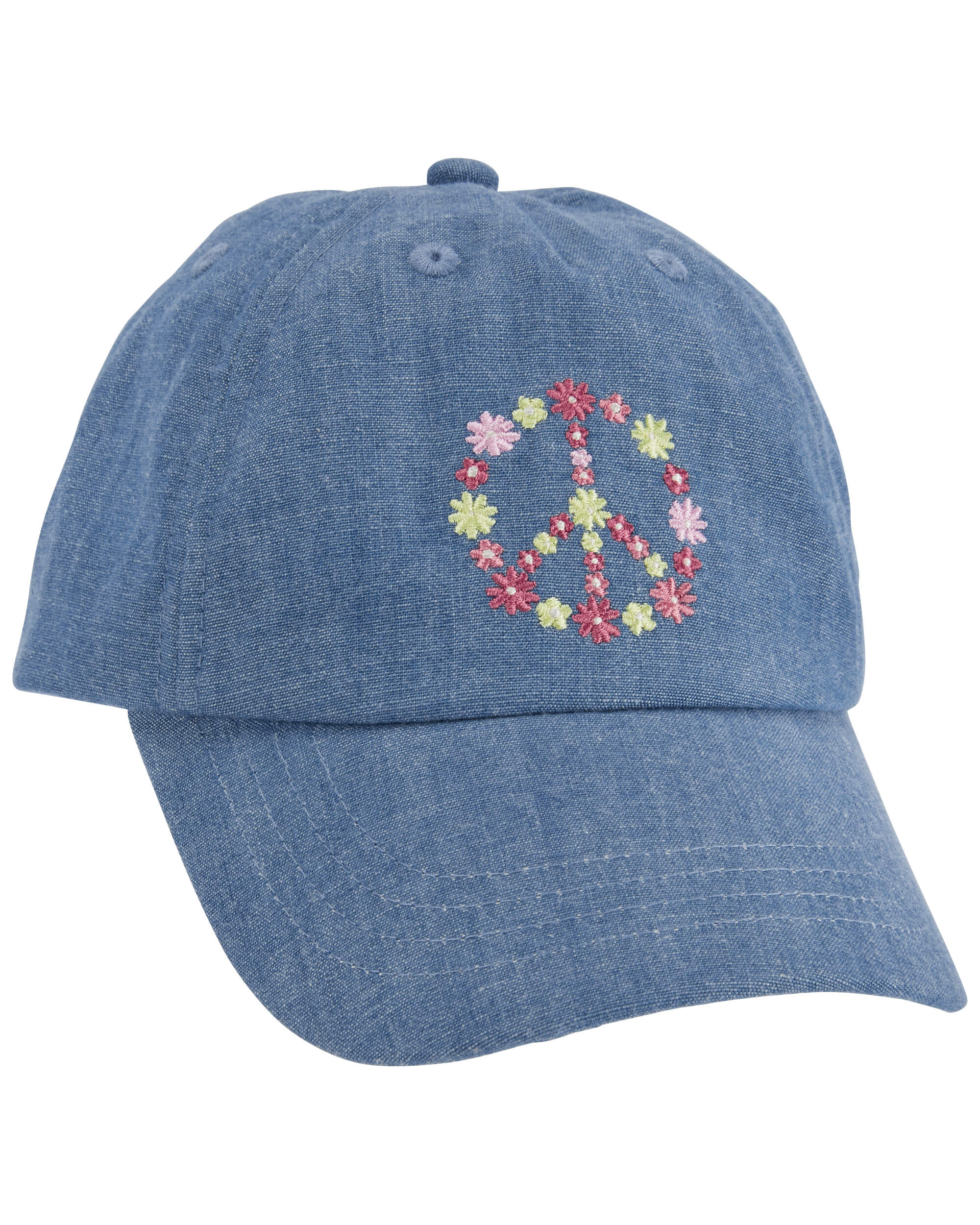 Toddler Peace Sign Chambray Baseball Cap