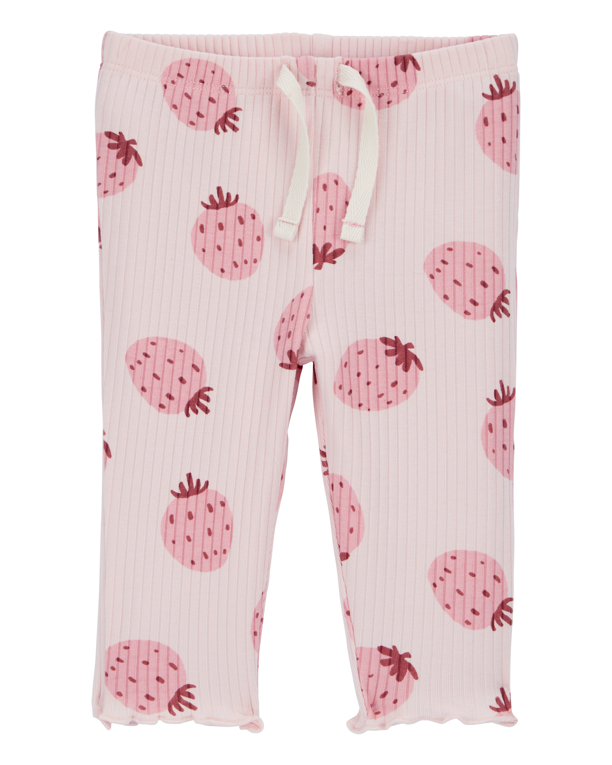 Baby Strawberry Pull-On Ribbed Pants