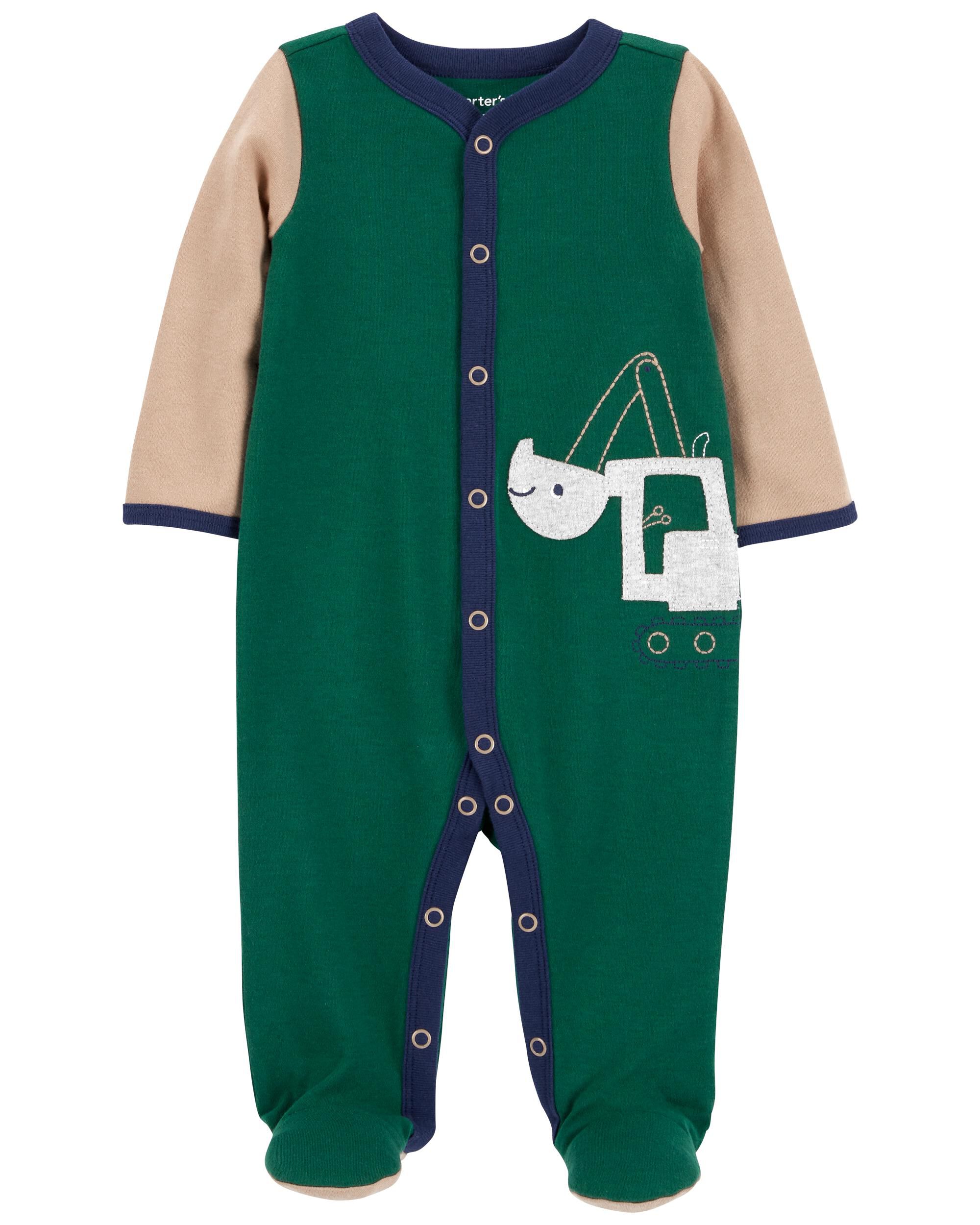 Baby Construction Snap-Up Cotton Sleeper