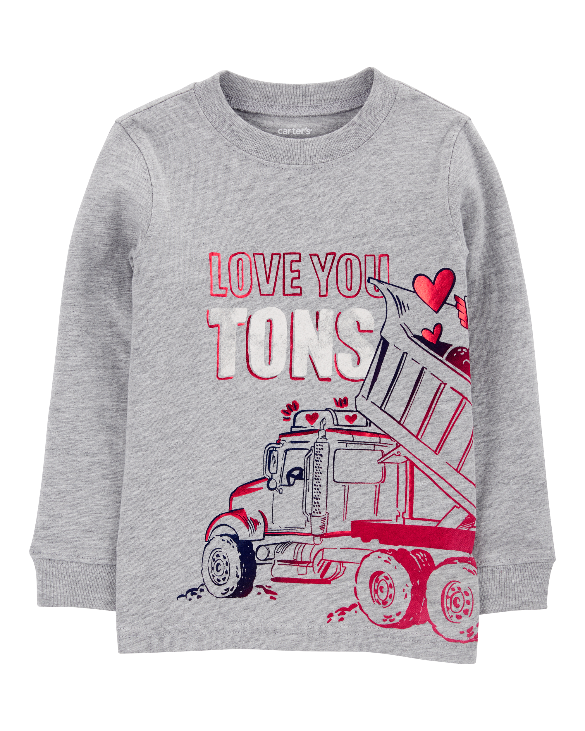 Toddler Truck Cotton Blend Long-Sleeve Tee - Grey