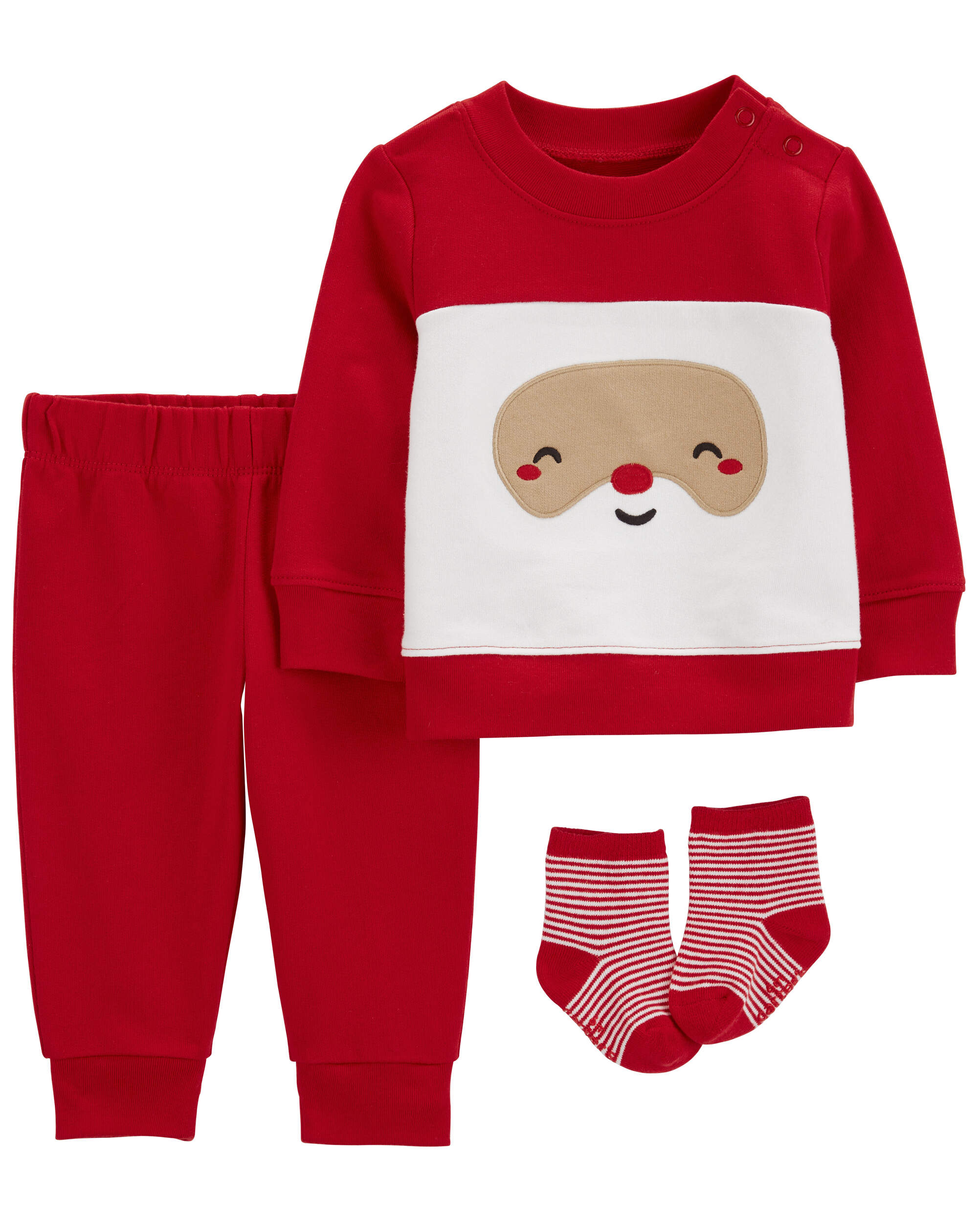Baby 3-Piece Santa Claus Outfit Set