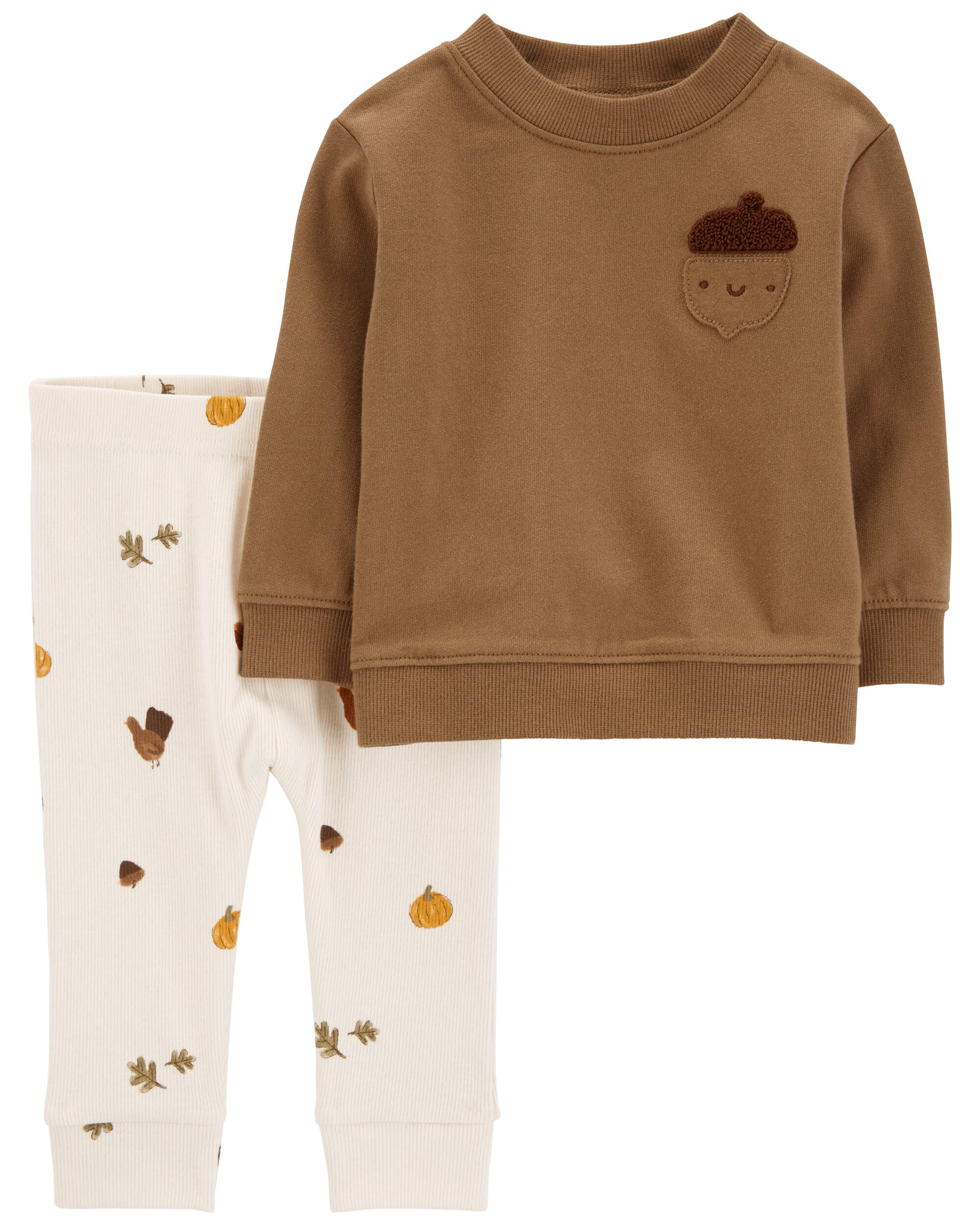 Baby 2-Piece Acorn Pullover & Pull-On Pant Set