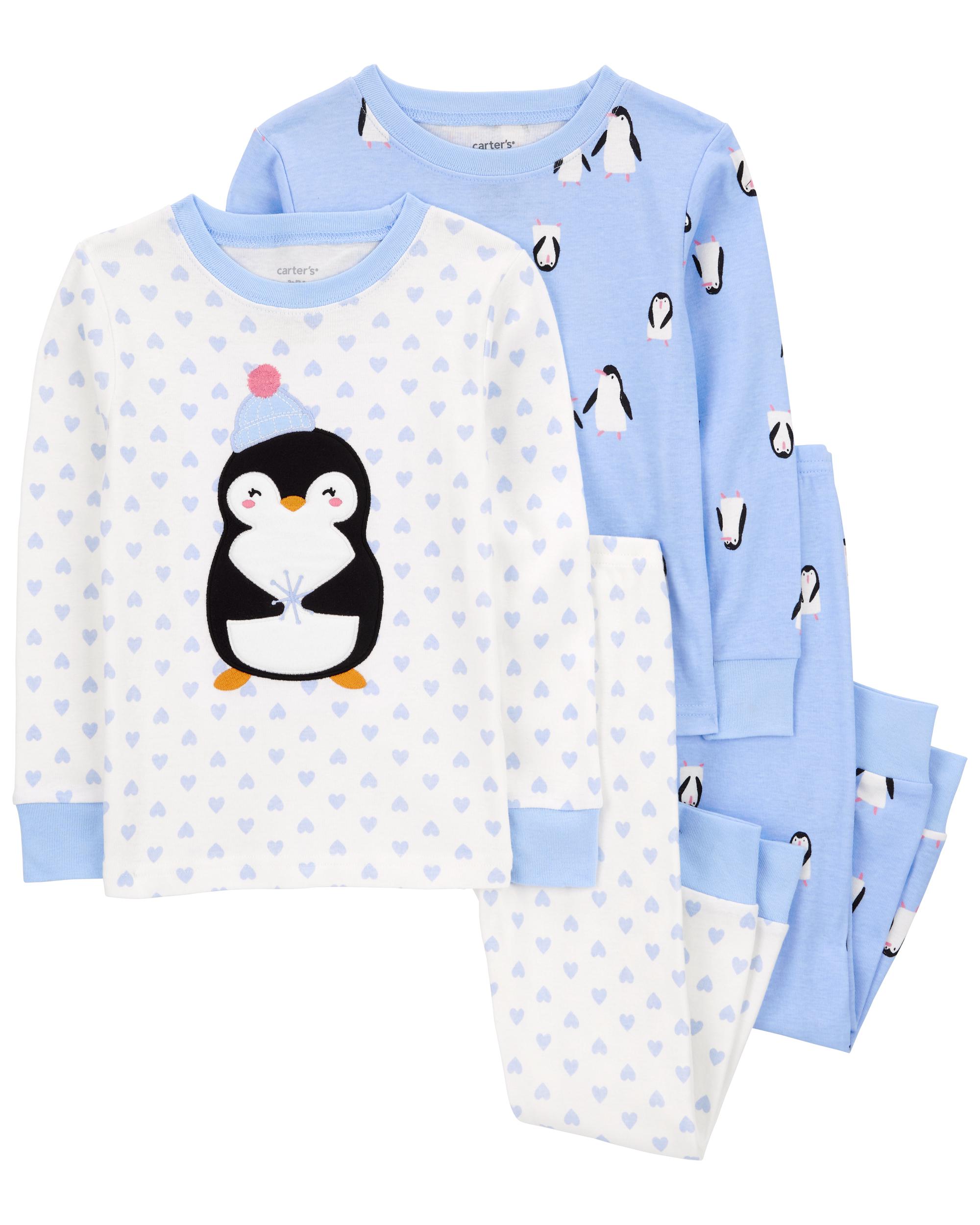 4-Piece Penguin 100% Snug Fit Cotton Pyjamas