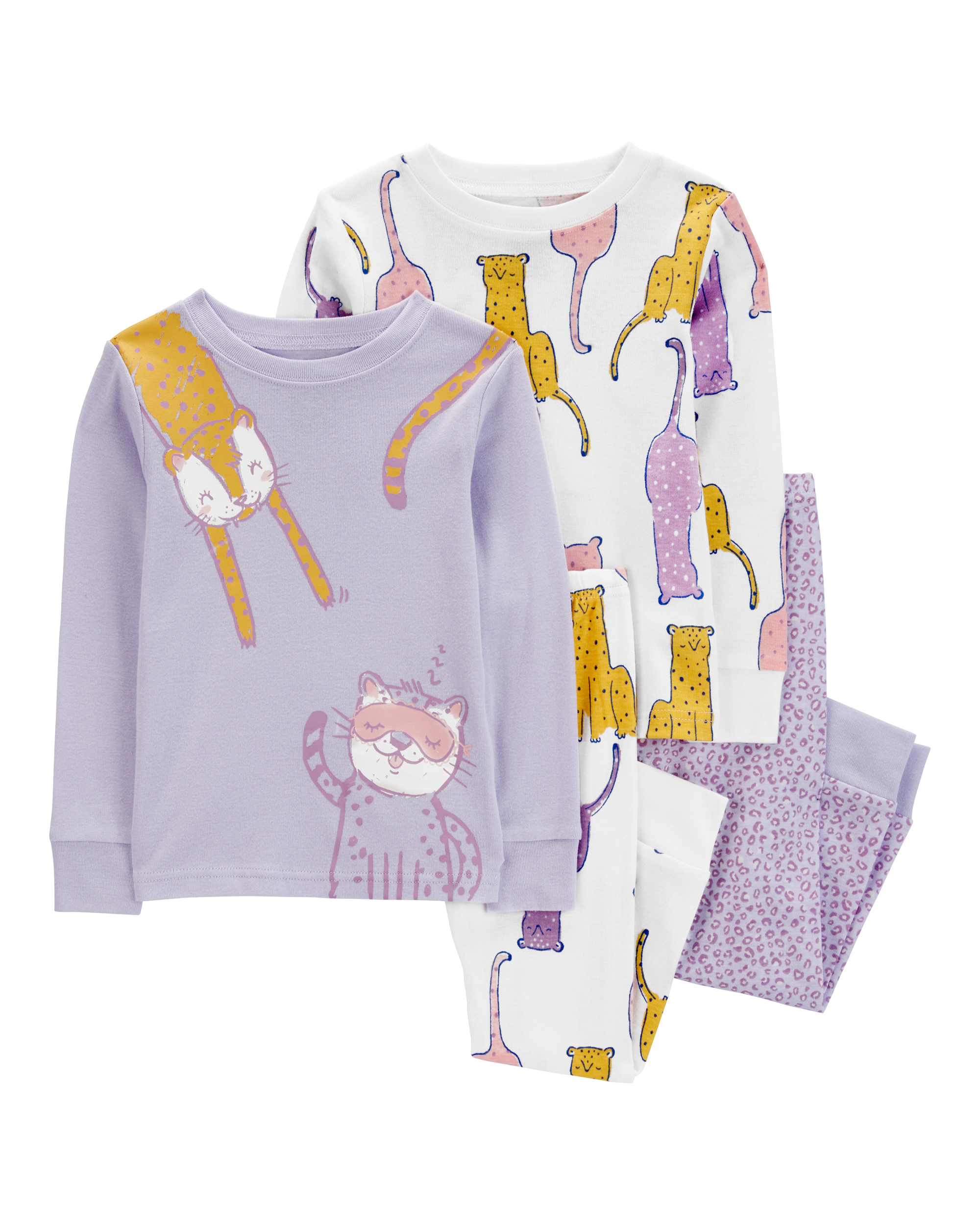 Baby 4-Piece Cat 100% Snug Fit Cotton Pyjamas