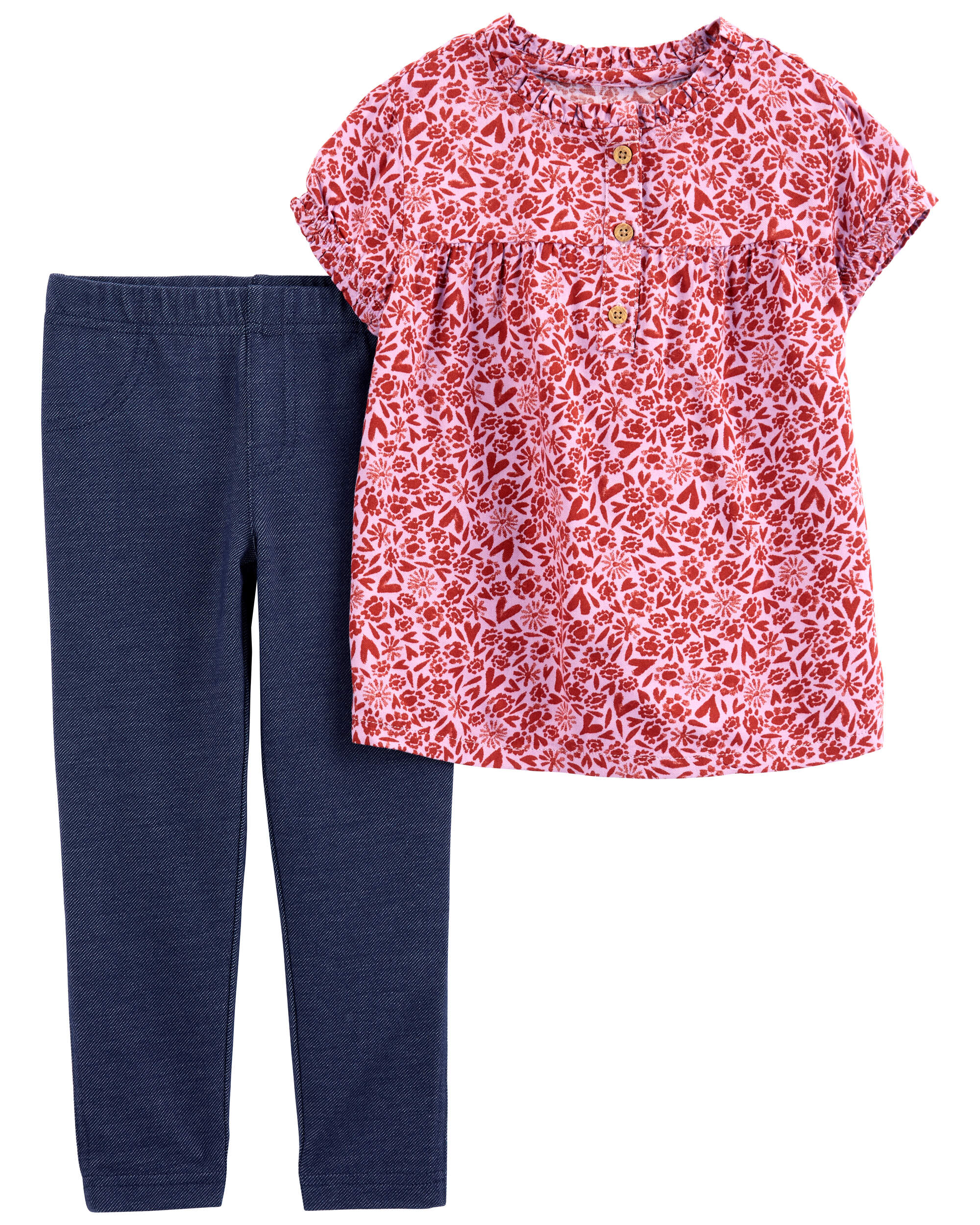 Baby 2-Piece Floral Shirt & Jegging Set